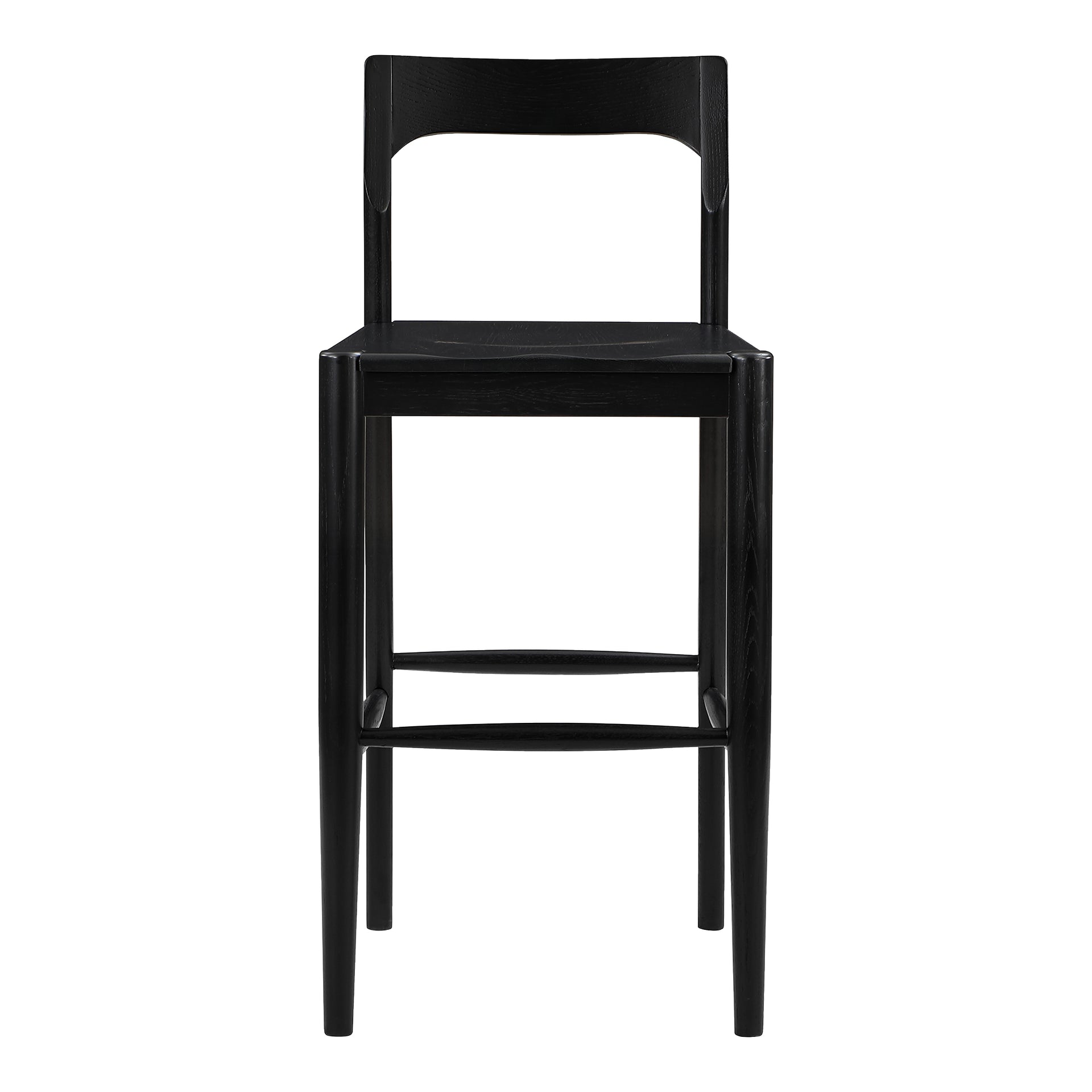 Katerina Bar Stool, Solid Oak with Semi-Gloss Black Finish