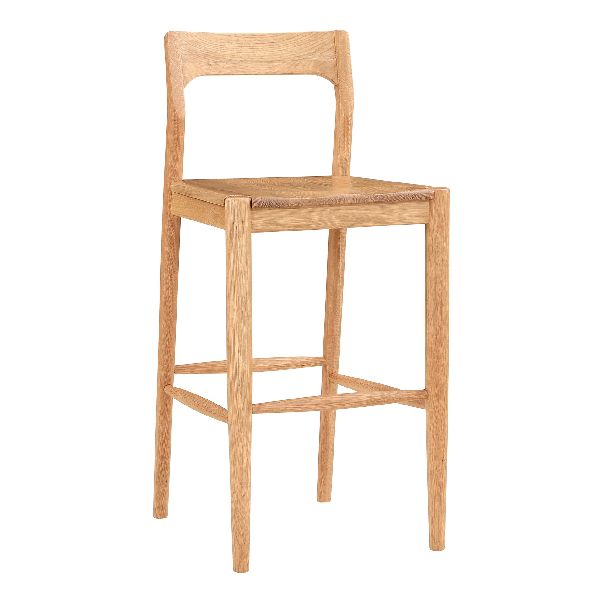 Katerina Bar Stool, Solid Oak with Natural Finish