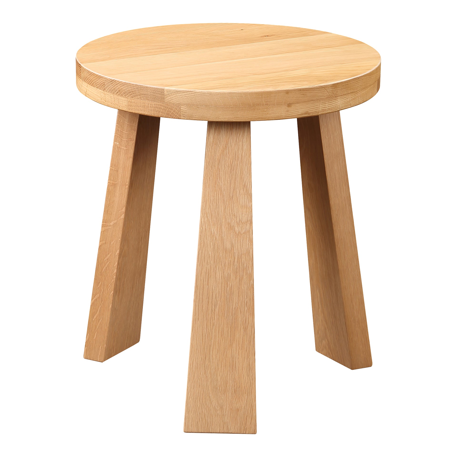 Grady, Stool Solid White Oak, Slightly Flared Legs, Natural Finish
