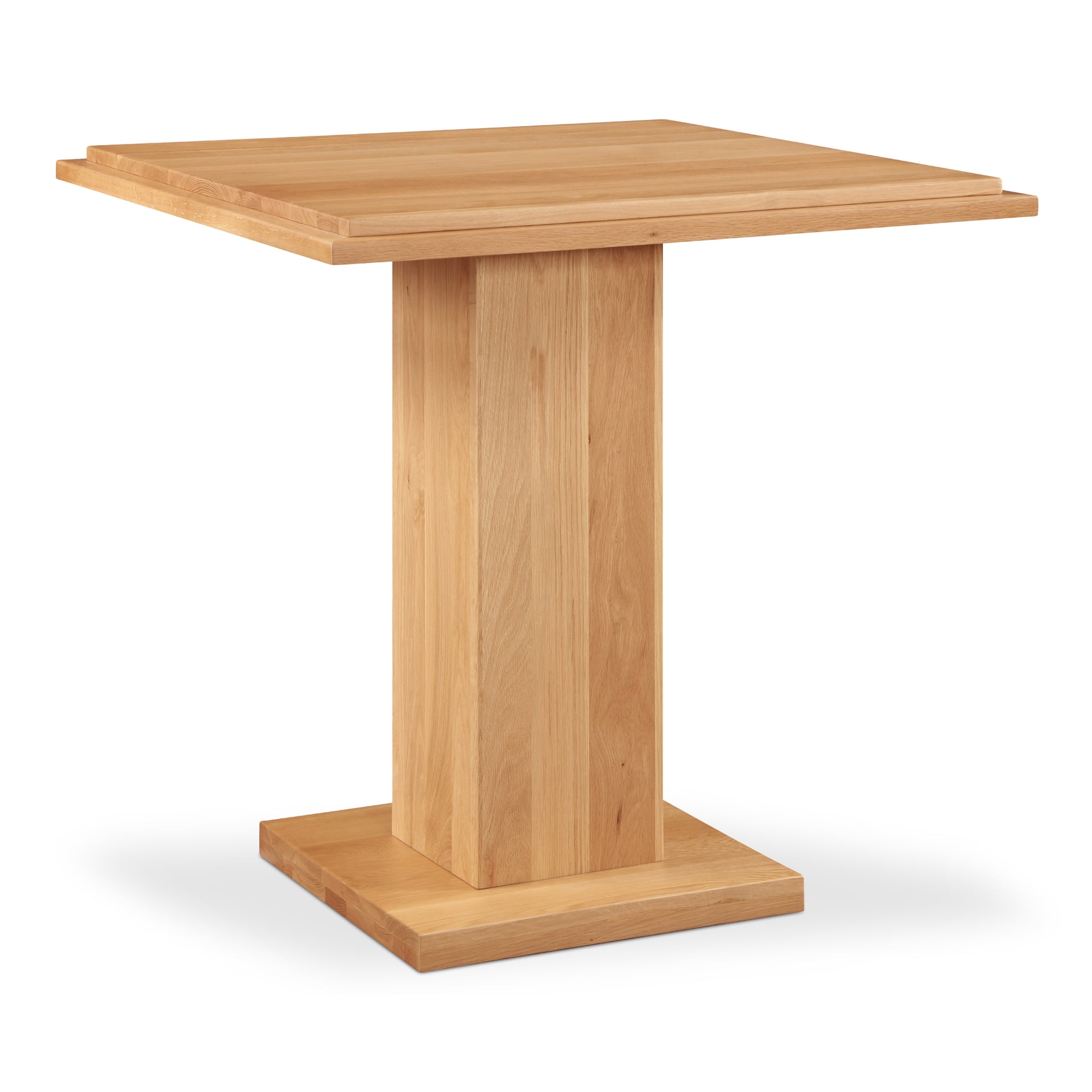 Calyx Counter Table, Double Square Top with Rectangular Post, Solid Oak Seats 4, Natural Finish