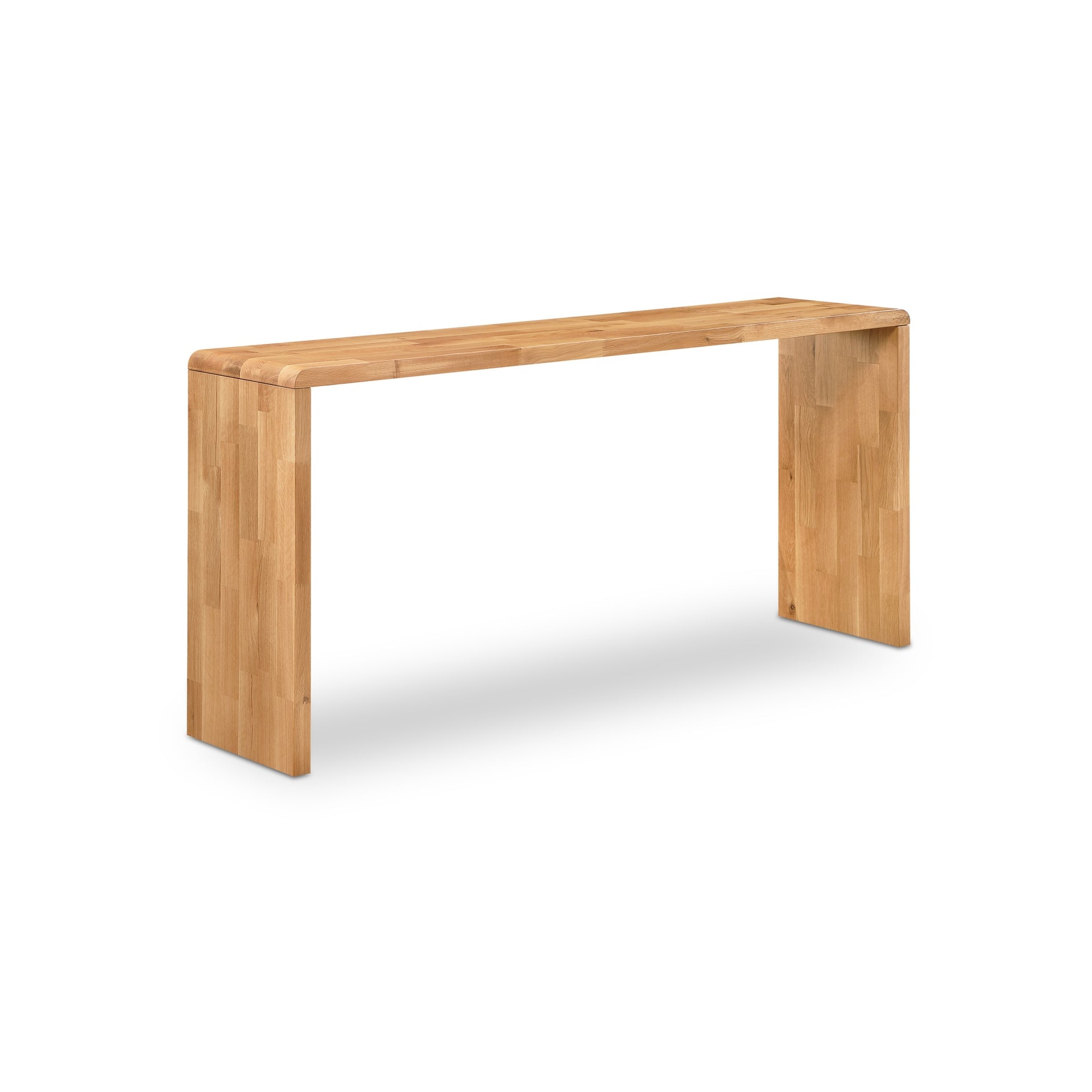 Marenith Counter Table, Rectangular, Solid Oak, Rounded Edge, Scratch and Water Resistant, Natural
