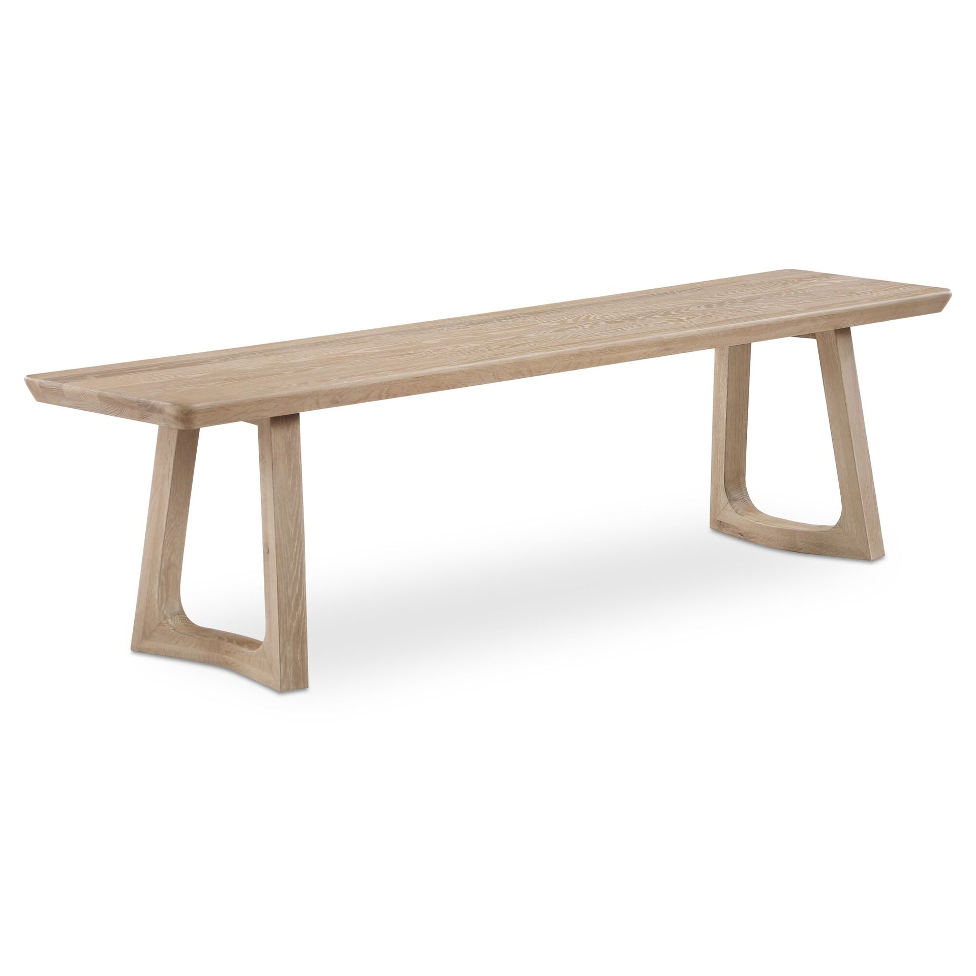 Denver Dining Bench, Solid Oak, Open Base, Backless Design, Seats Three, Oak