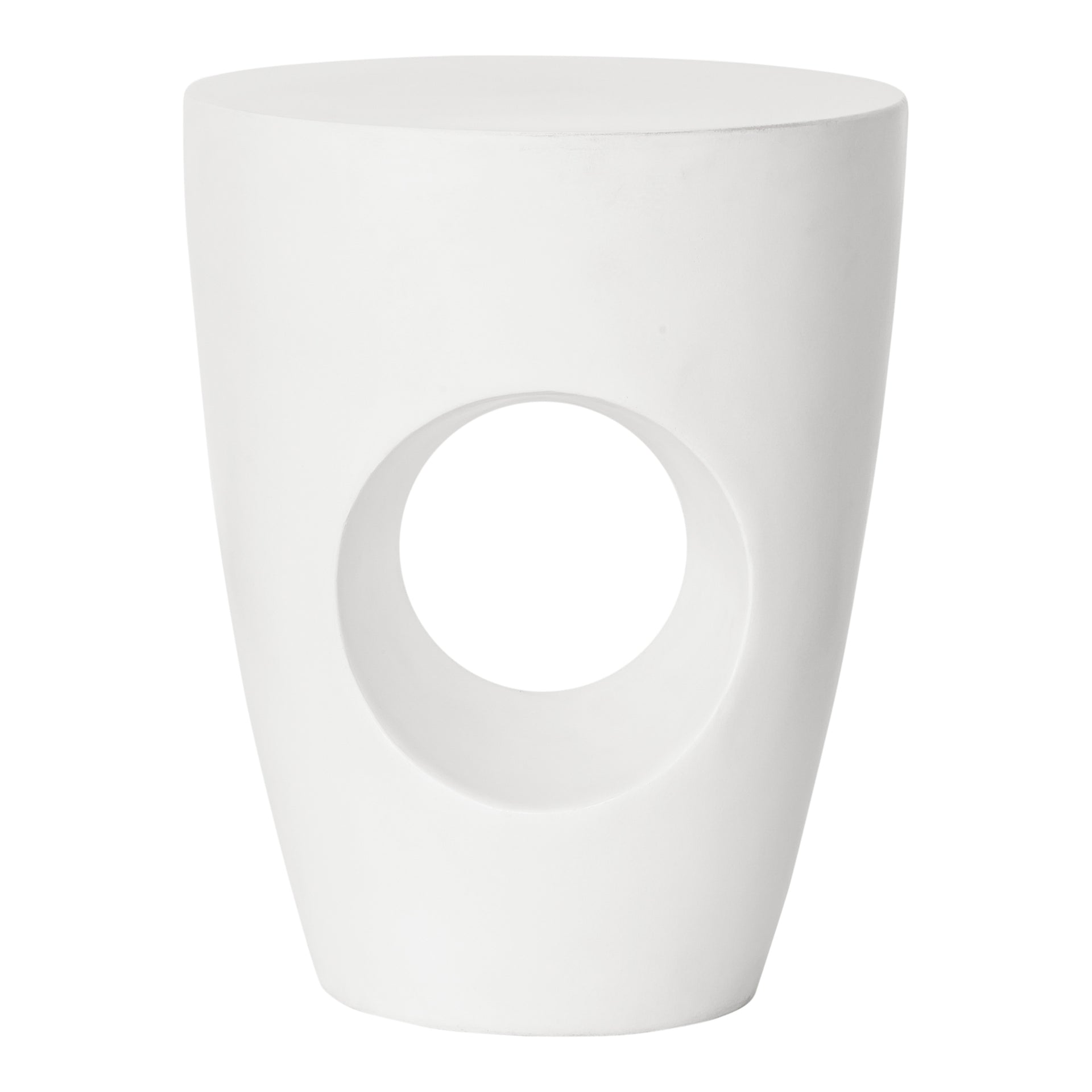 Silas Stool, Reinforced Concrete, Contemporary Design, Cream White Finish