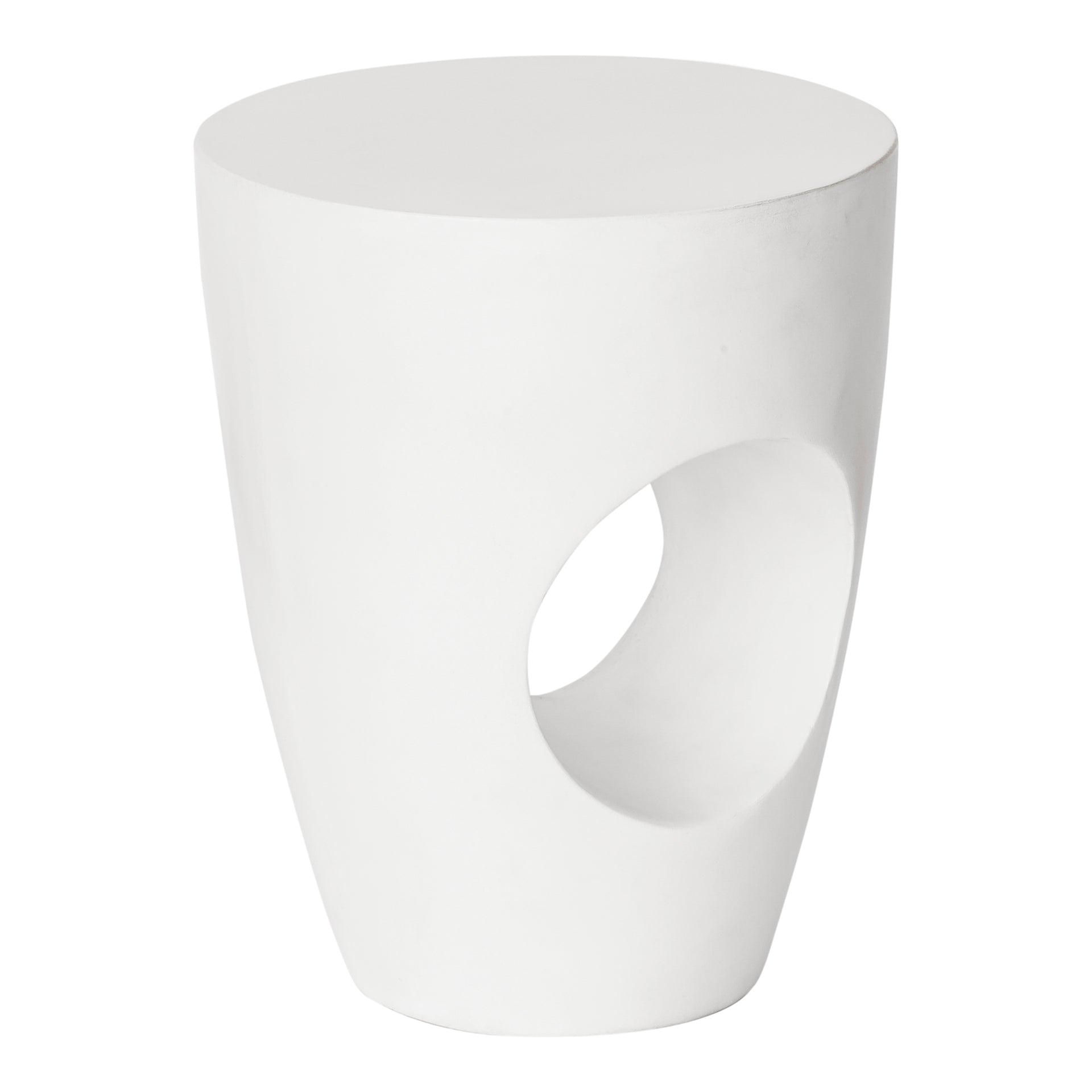 Silas Stool, Reinforced Concrete, Contemporary Design, Cream White Finish