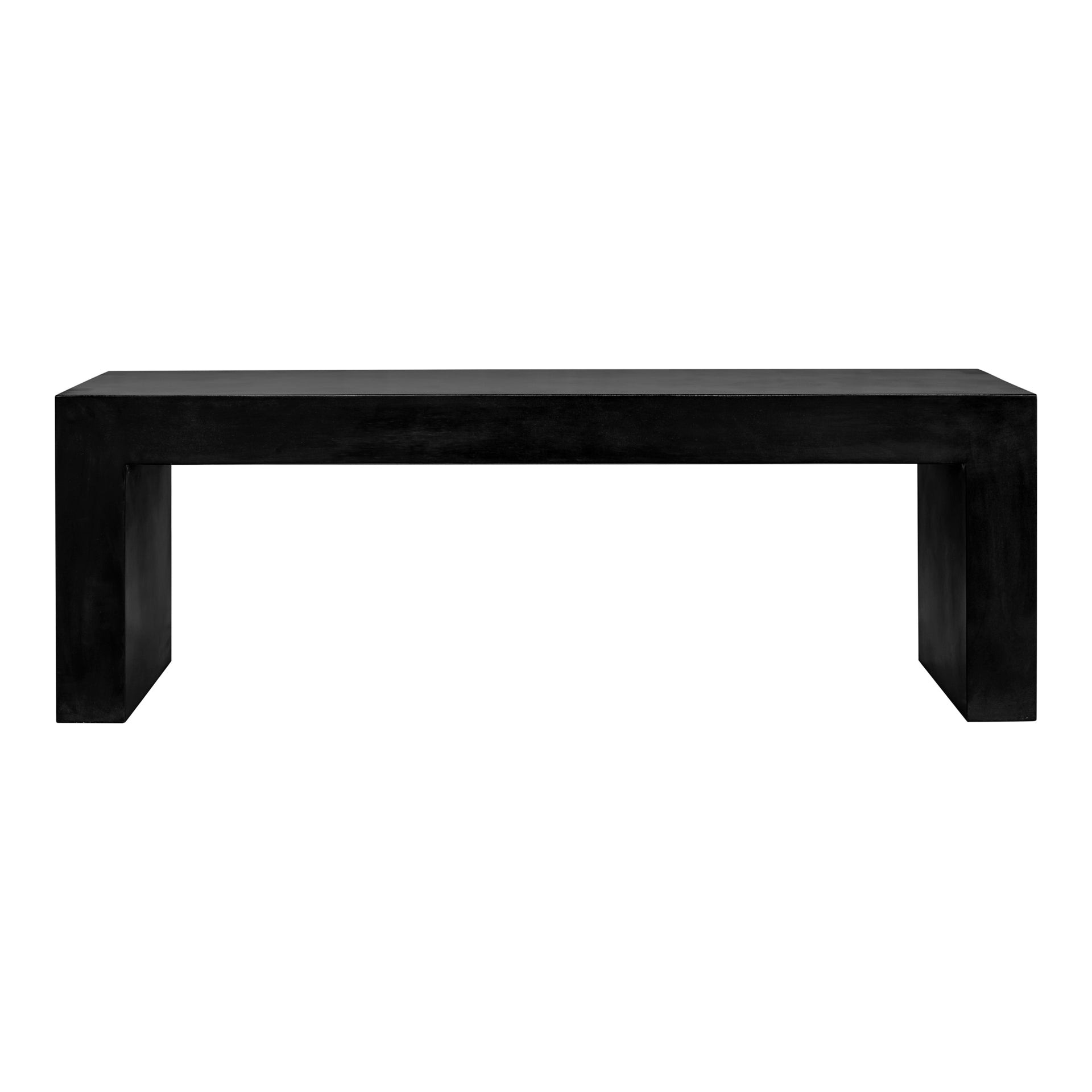 Revive Bench, Fiber-Reinforced Natural Concrete, Indoor and Outdoor Use, Seats 3, Black