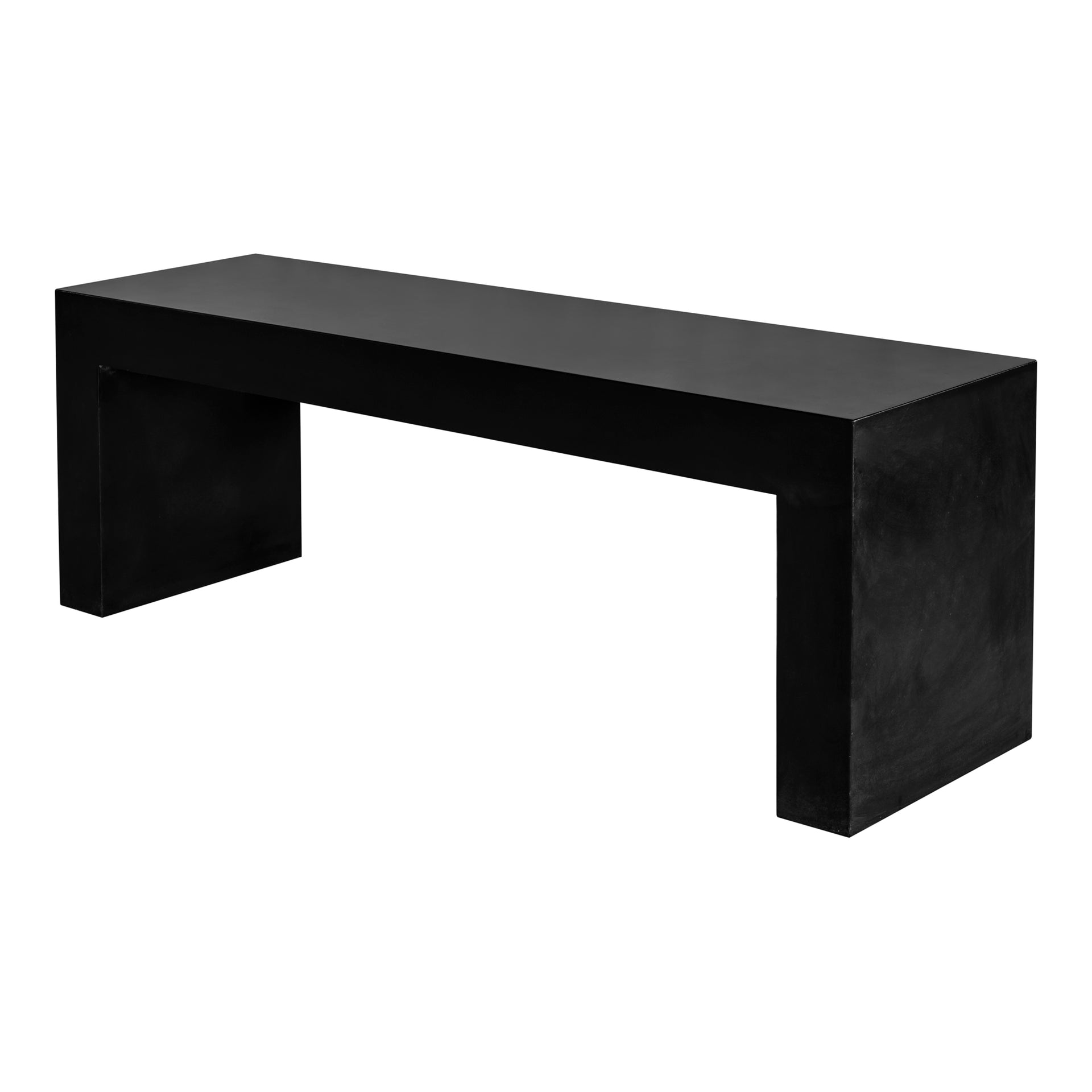 Revive Bench, Fiber-Reinforced Natural Concrete, Indoor and Outdoor Use, Seats 3, Black