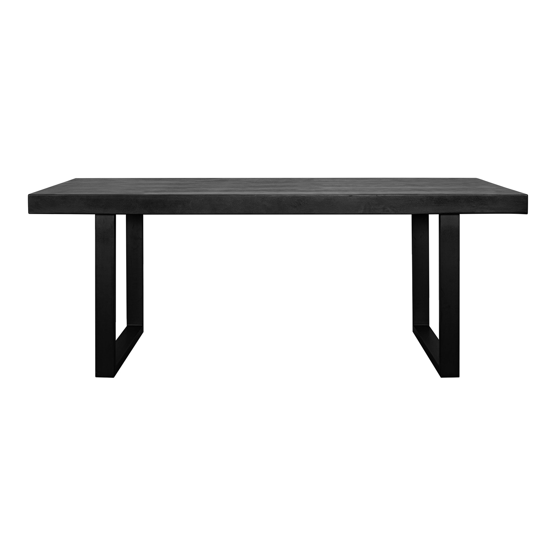 Cassidy, Outdoor Large Dining Table Concrete Top with Steel Legs, Black - Seats 6