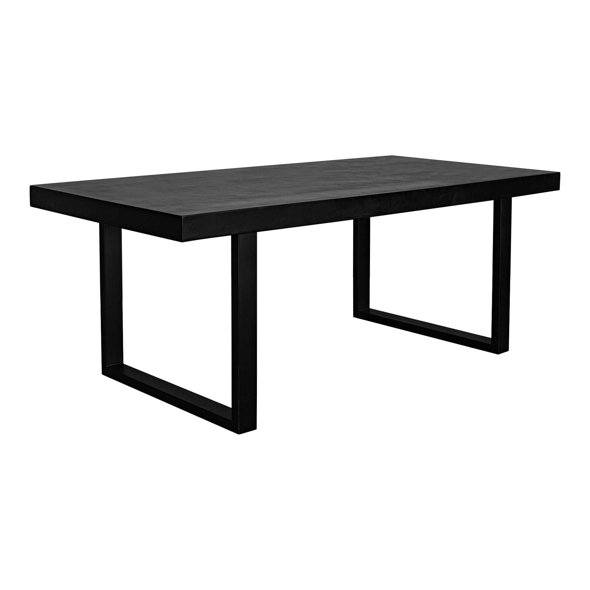 Cassidy, Outdoor Large Dining Table Concrete Top with Steel Legs, Black - Seats 6