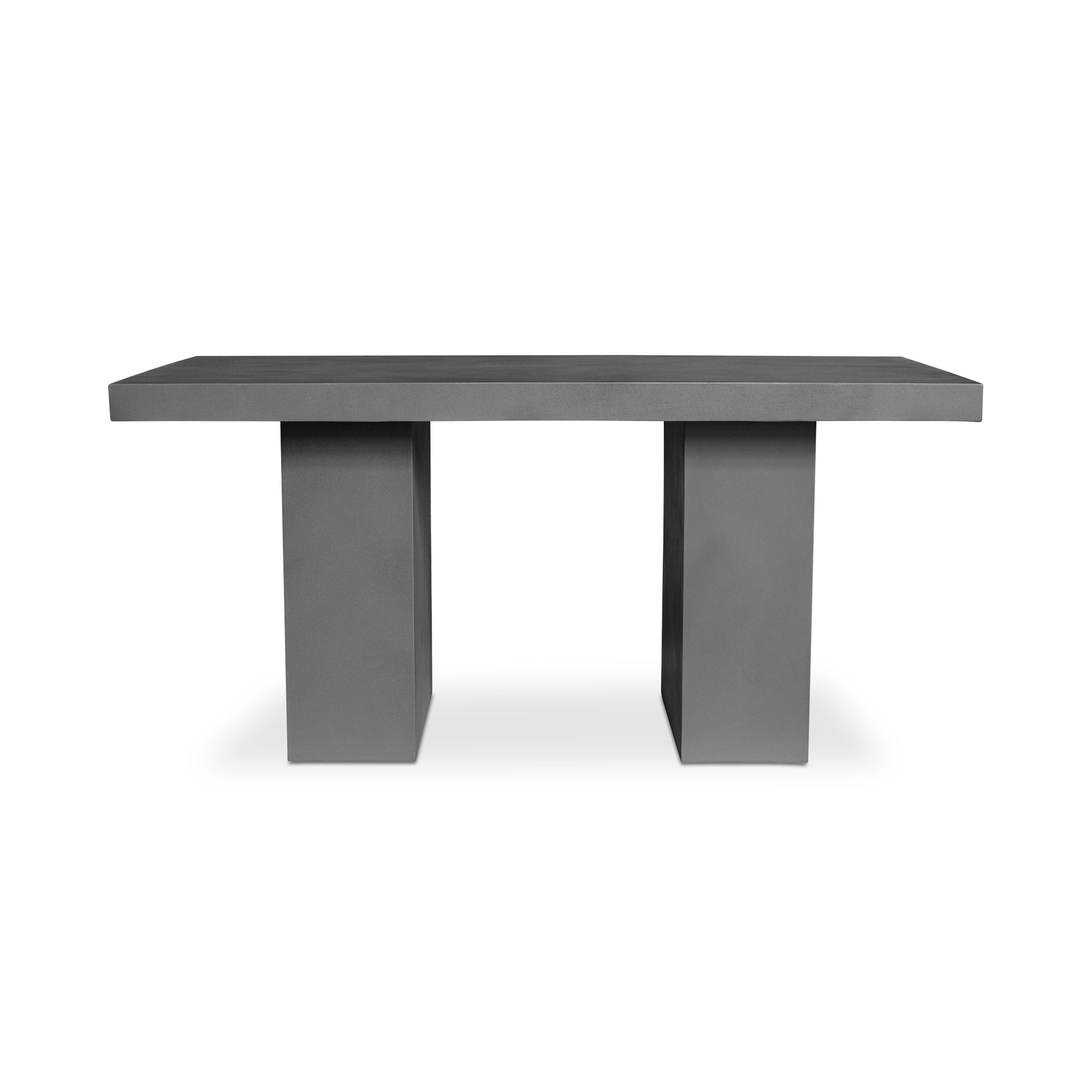 Orion Dining Table, Rectangular Cement with Solid Pillar Legs, Seats 6, Dark Grey