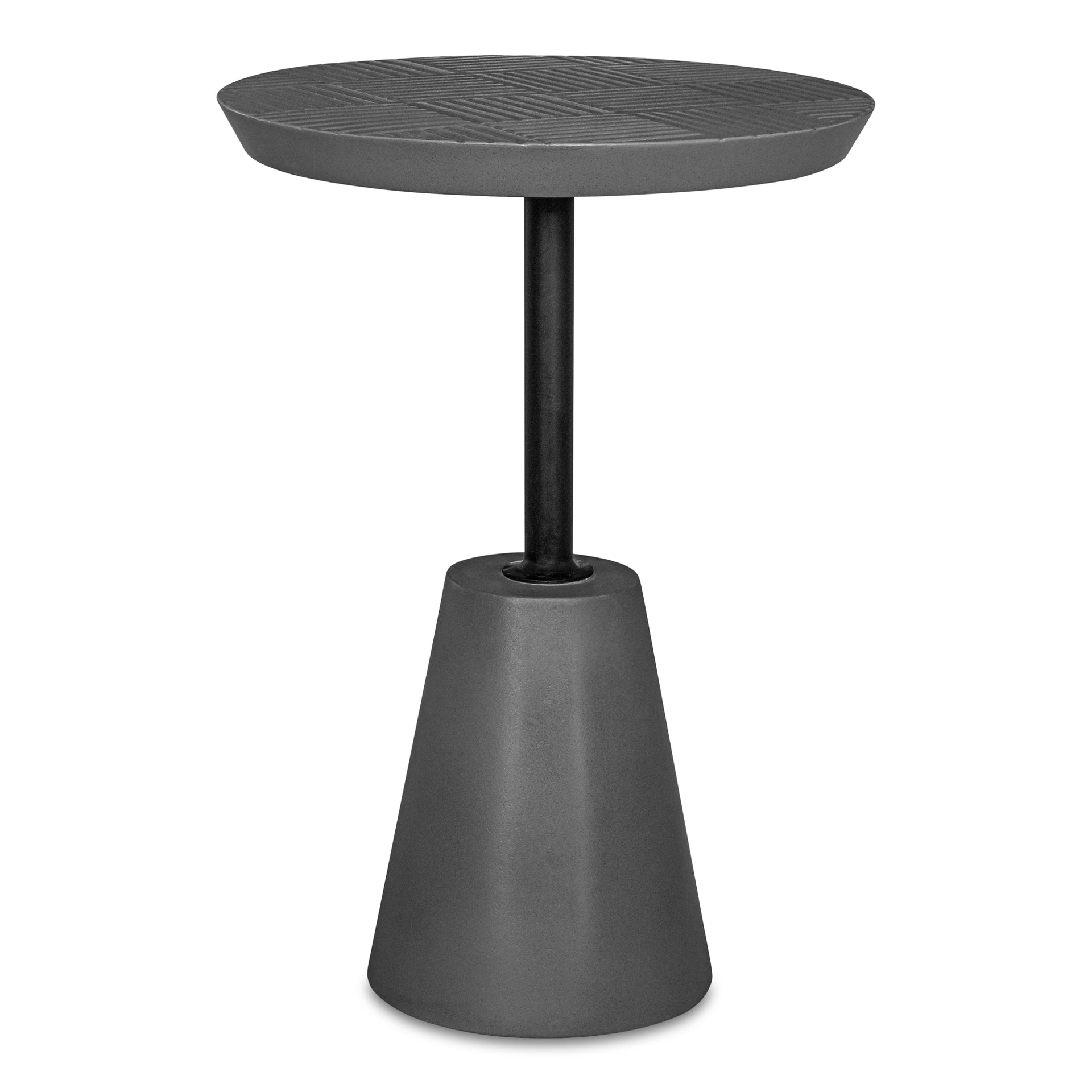 Apollo Accent Table, Fiber Reinforced Natural Concrete with Steel Frame, Grey