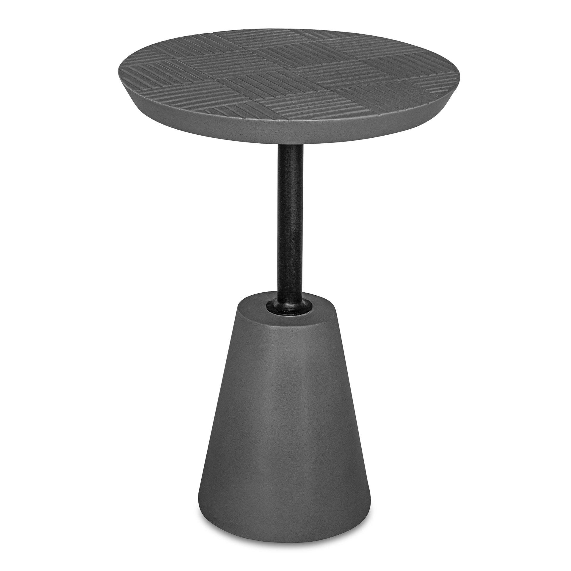 Apollo Accent Table, Fiber Reinforced Natural Concrete with Steel Frame, Grey