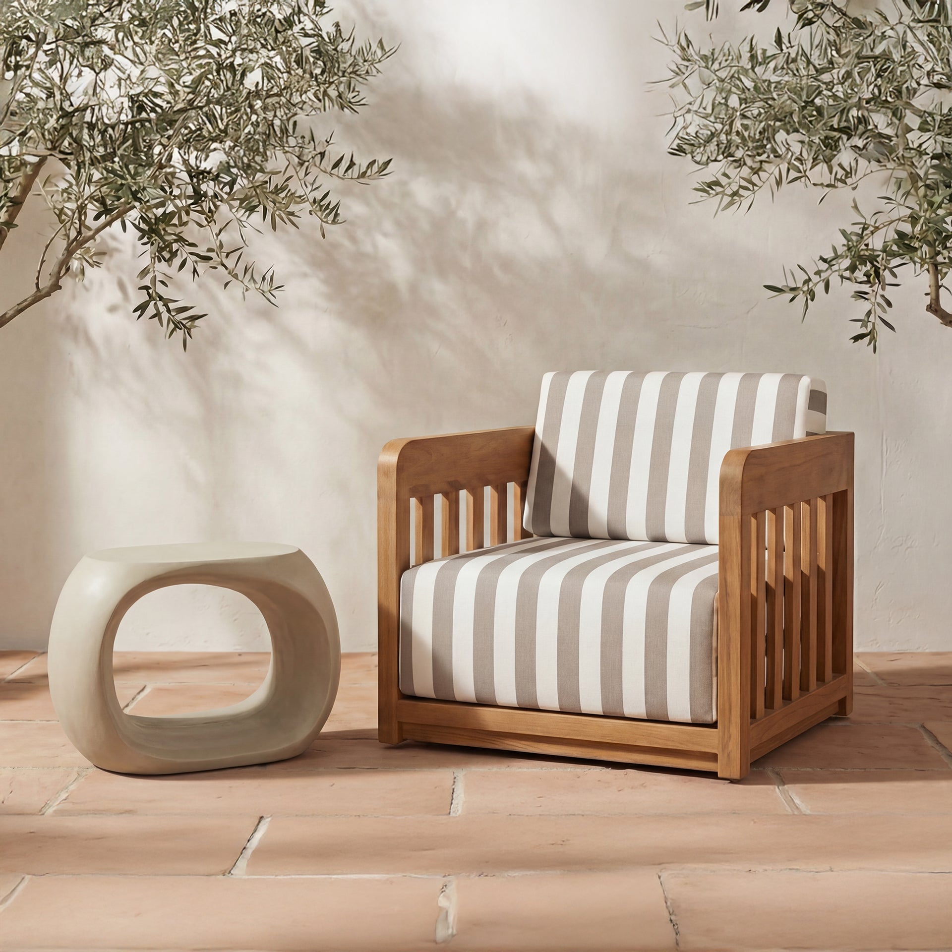 Chroma Accent Stool, Fibre Reinforced Natural Concrete, White