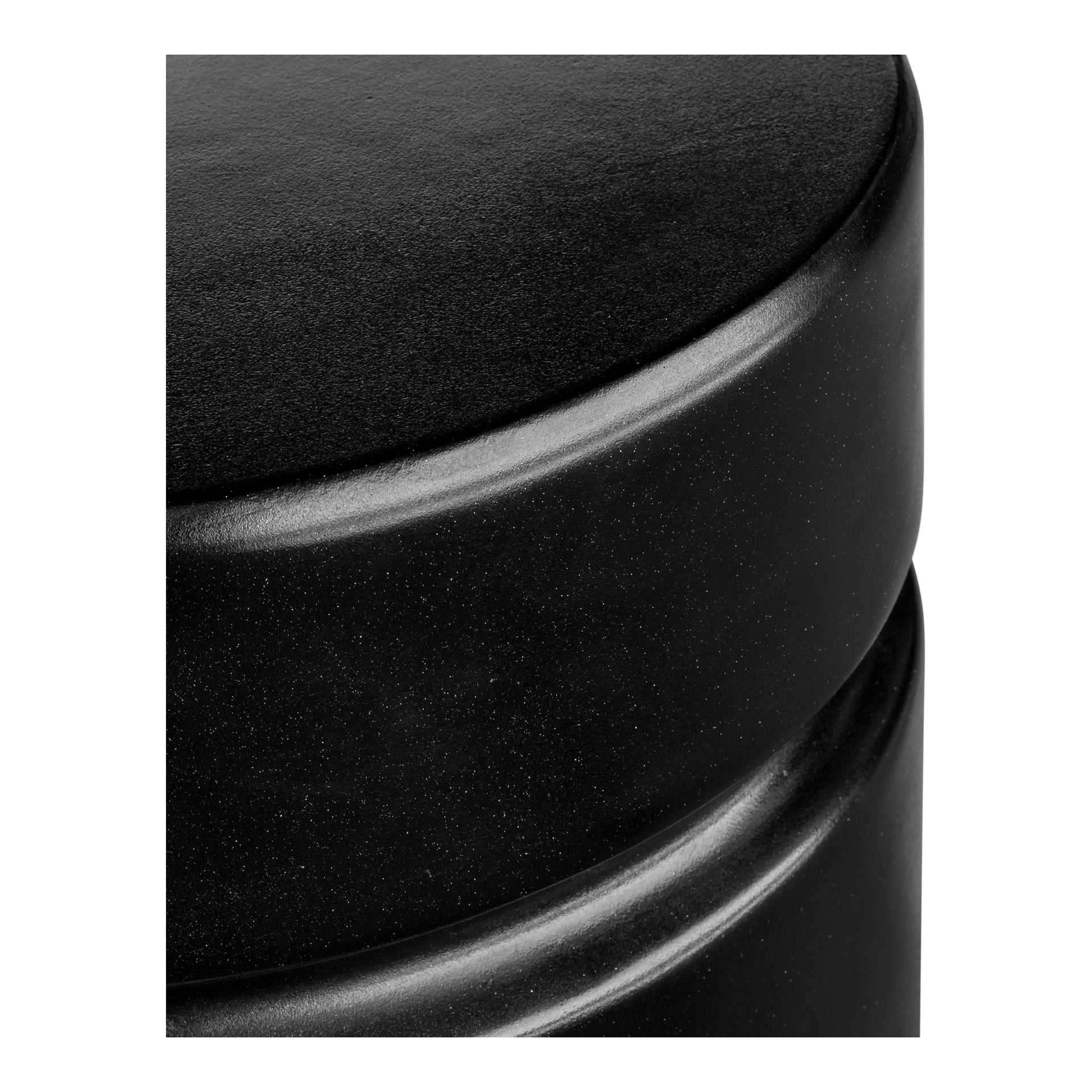 Isaac - Fiber Reinforced Natural Concrete Finish Modern Accent Table in Black