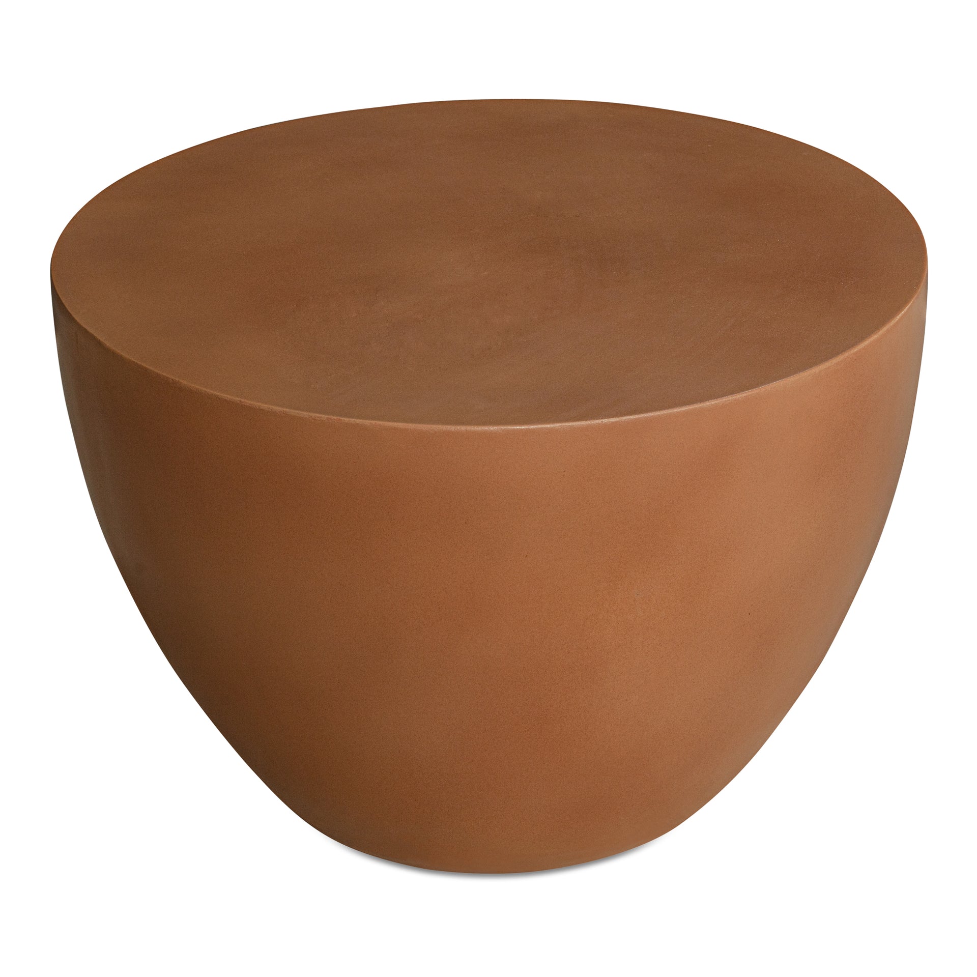 Othric Side Table, Round Fiber-Reinforced Concrete, Indoor and Outdoor Use, Small, Terracotta Finish