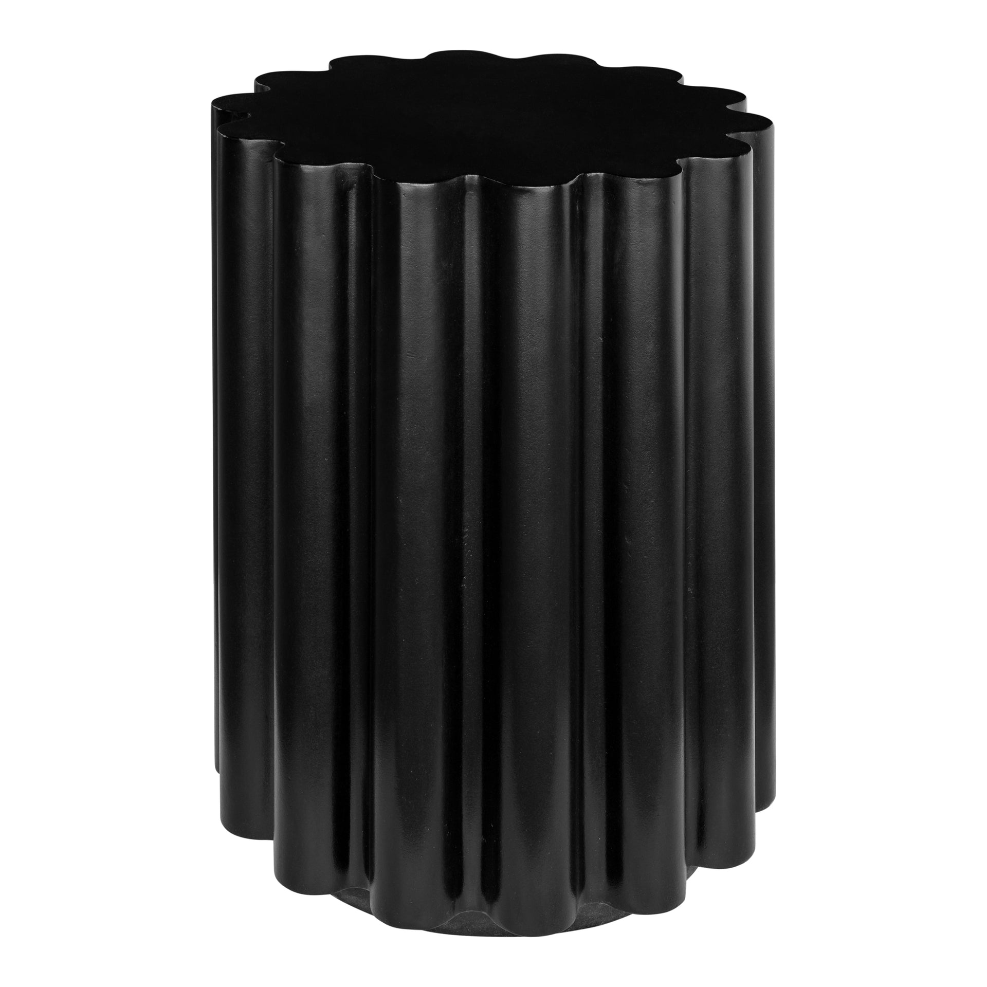Ivan Accent Table, Round Fibre Reinforced Natural Concrete, Black