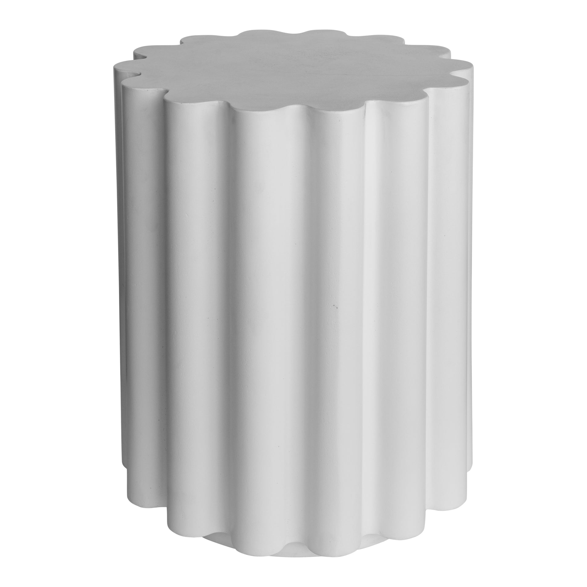 Ivan Accent Table, Round Fibre Reinforced Natural Concrete, White