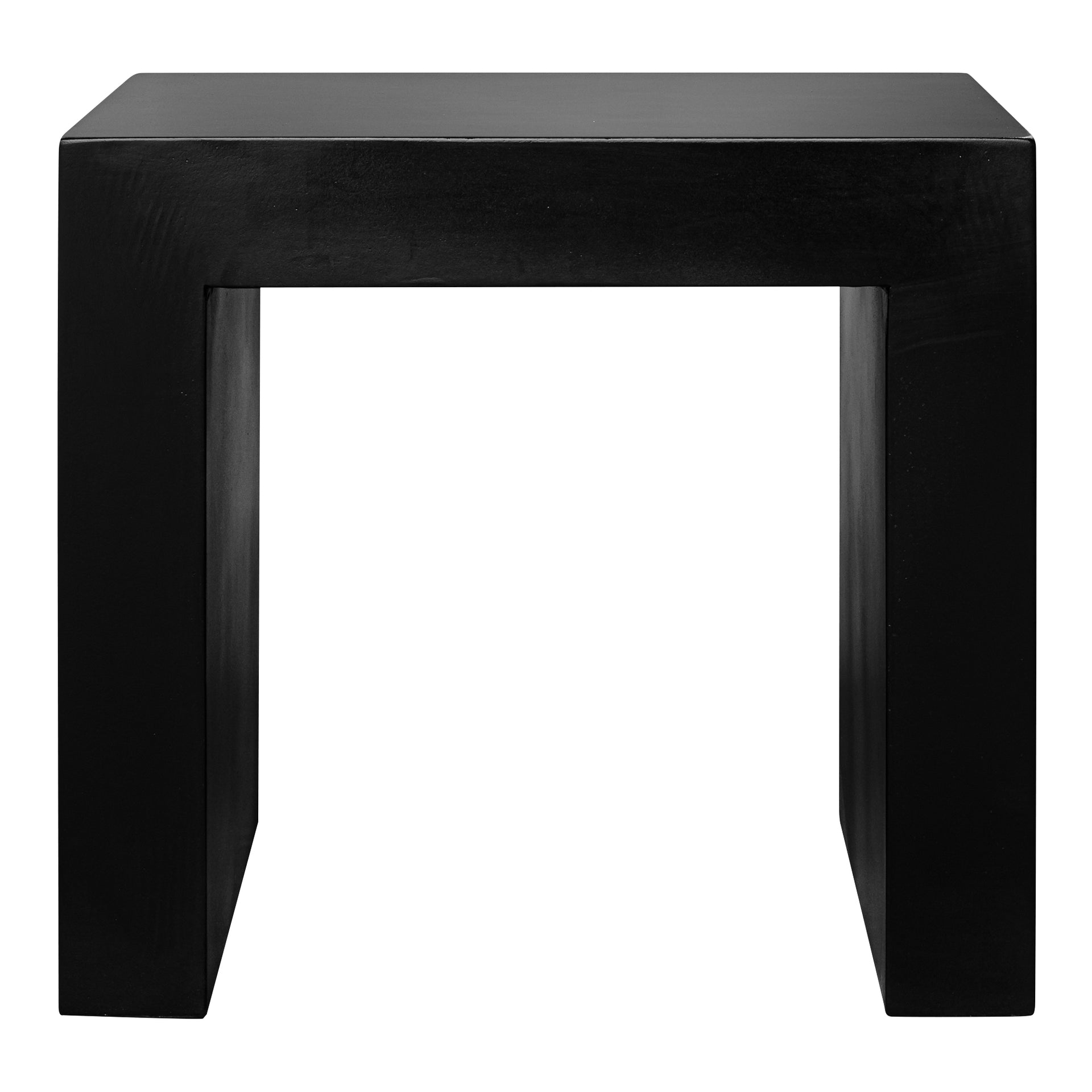 Revive Stool, Rectangular Fibre Reinforced Natural Concrete, Black