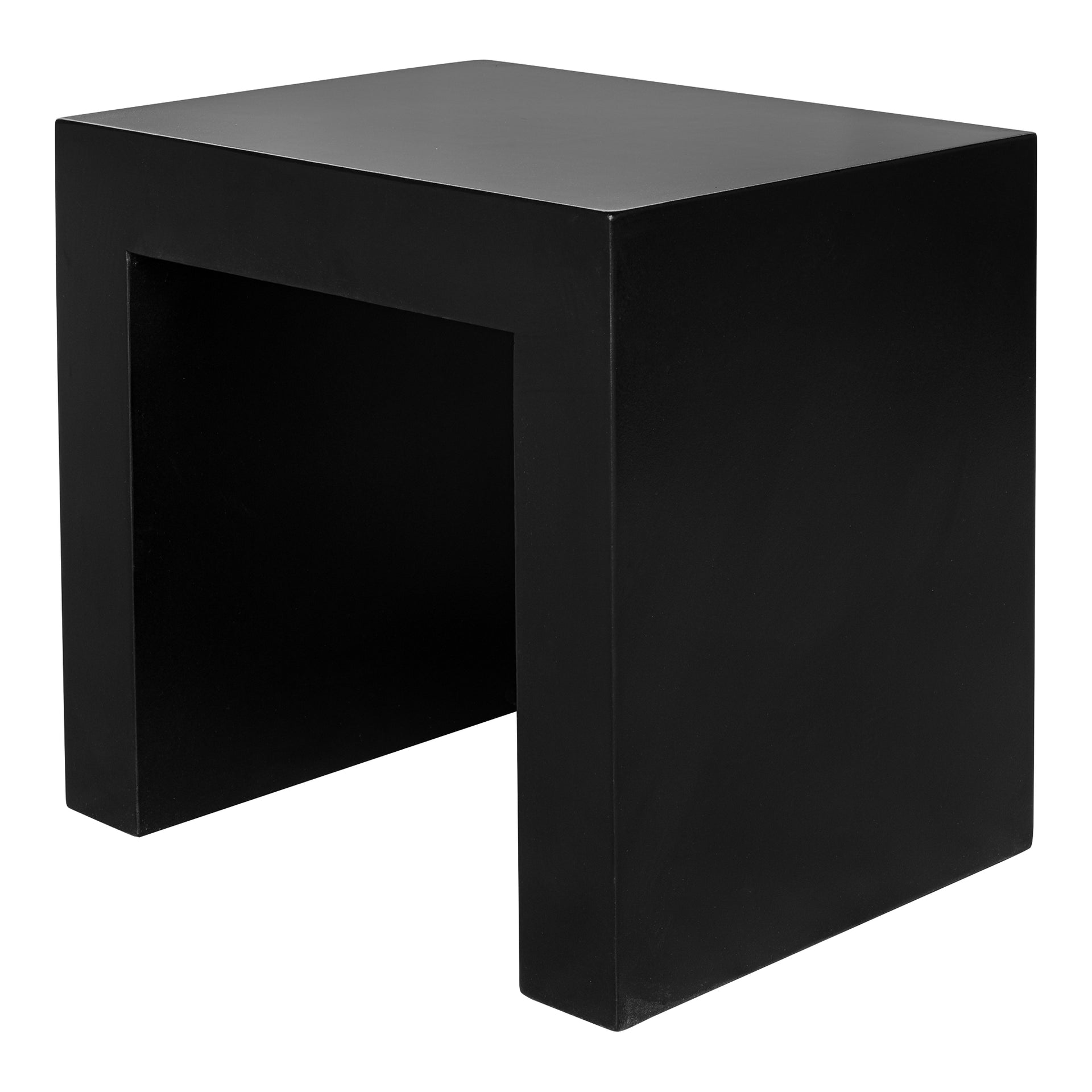 Revive Stool, Rectangular Fibre Reinforced Natural Concrete, Black