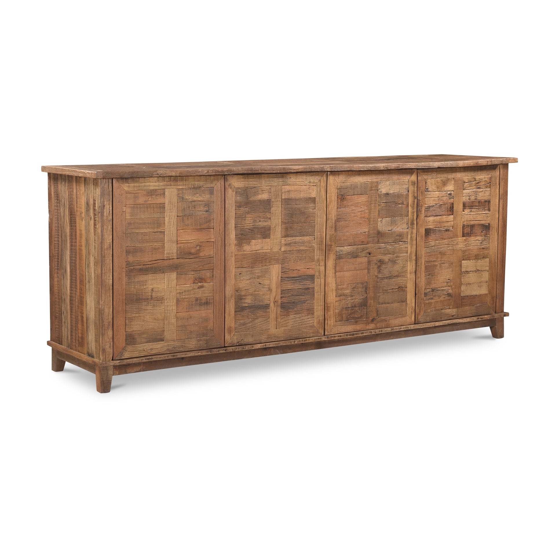 Elrican Sideboard, Reclaimed Railway Sleeper Wood, Soft-Close Drawers, Media Cable Management, Brown