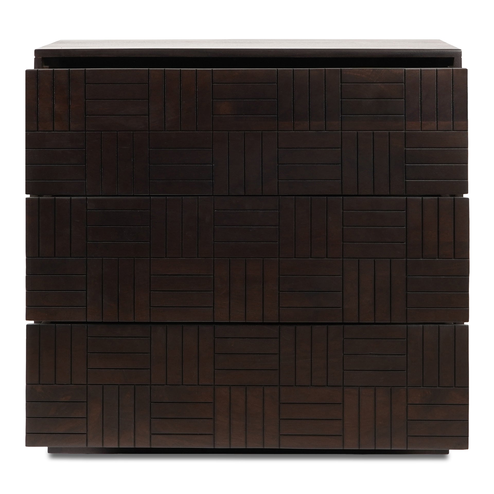 Frankie, Dresser, Solid Mango Wood, 3 Drawers, Dark Brown
