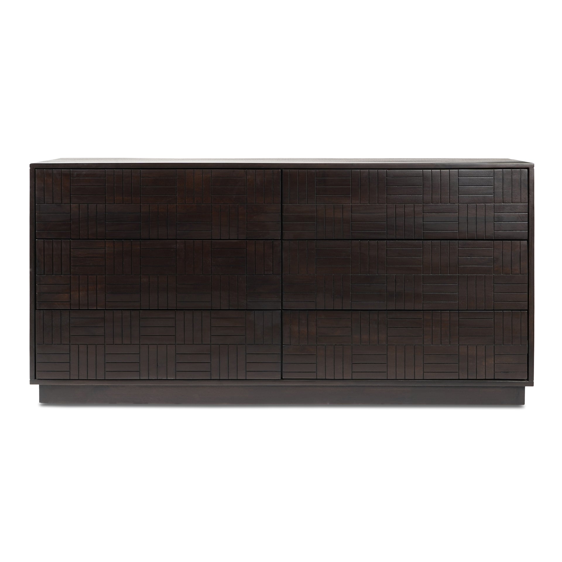 Frankie, Dresser, Solid Mango Wood, 6 Drawers, Dark Brown