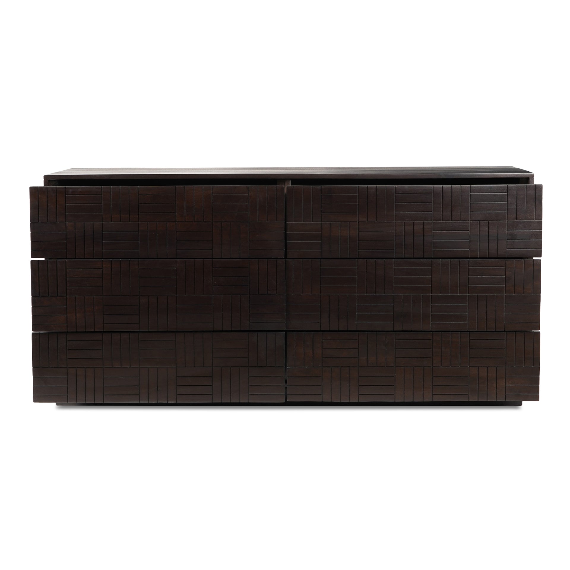 Frankie, Dresser, Solid Mango Wood, 6 Drawers, Dark Brown