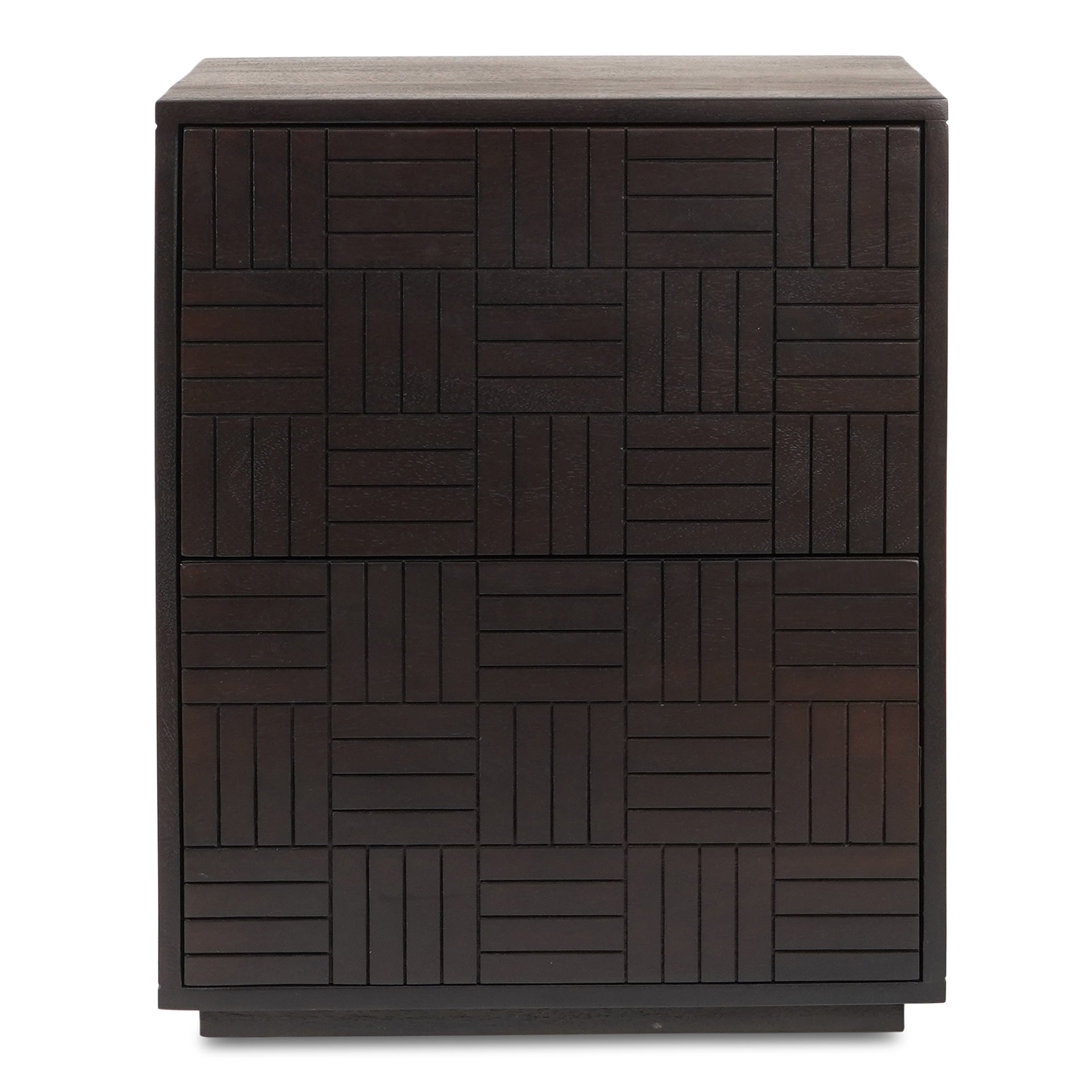 Frankie, Nightstand, Solid Mango Wood, Felt Lined Drawers, Dark Brown