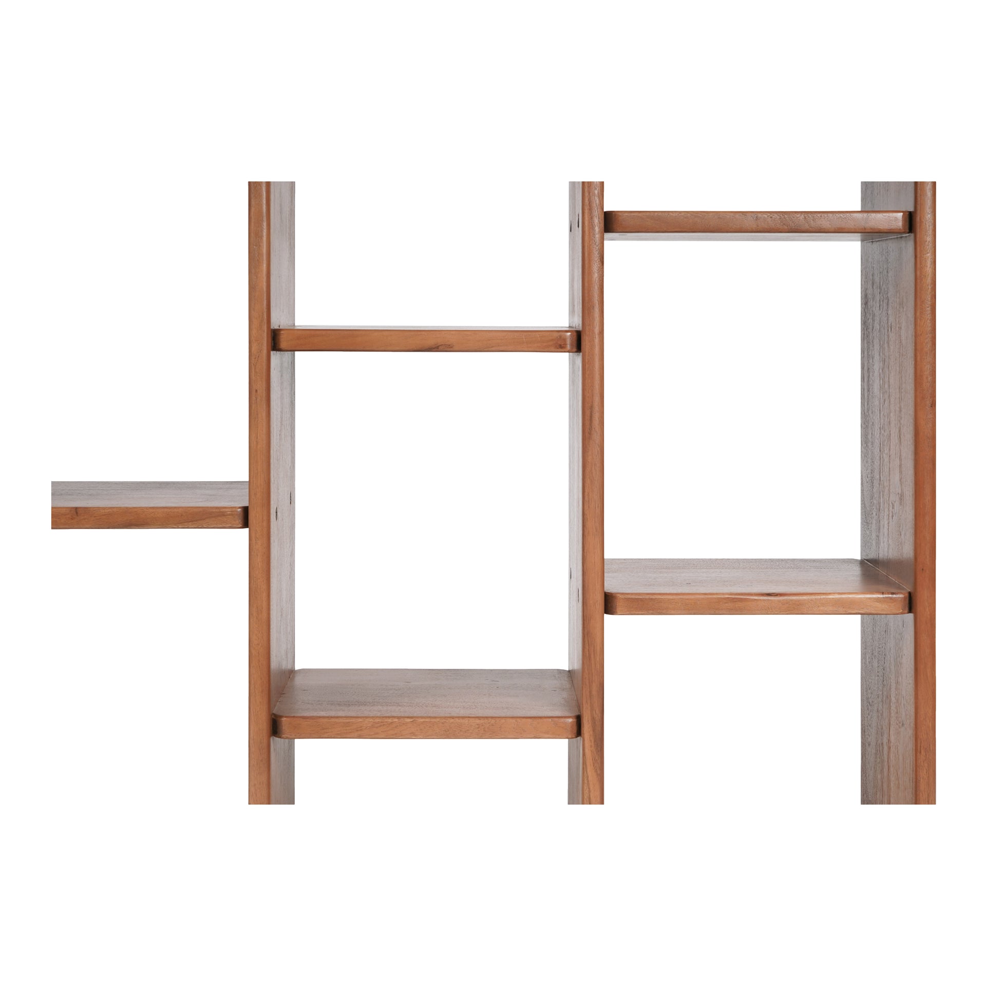 Orley, Bookcase, Solid Acacia Wood with Dowel Joint Joinery, 12 Shelves, Kiln-Dried, Brown