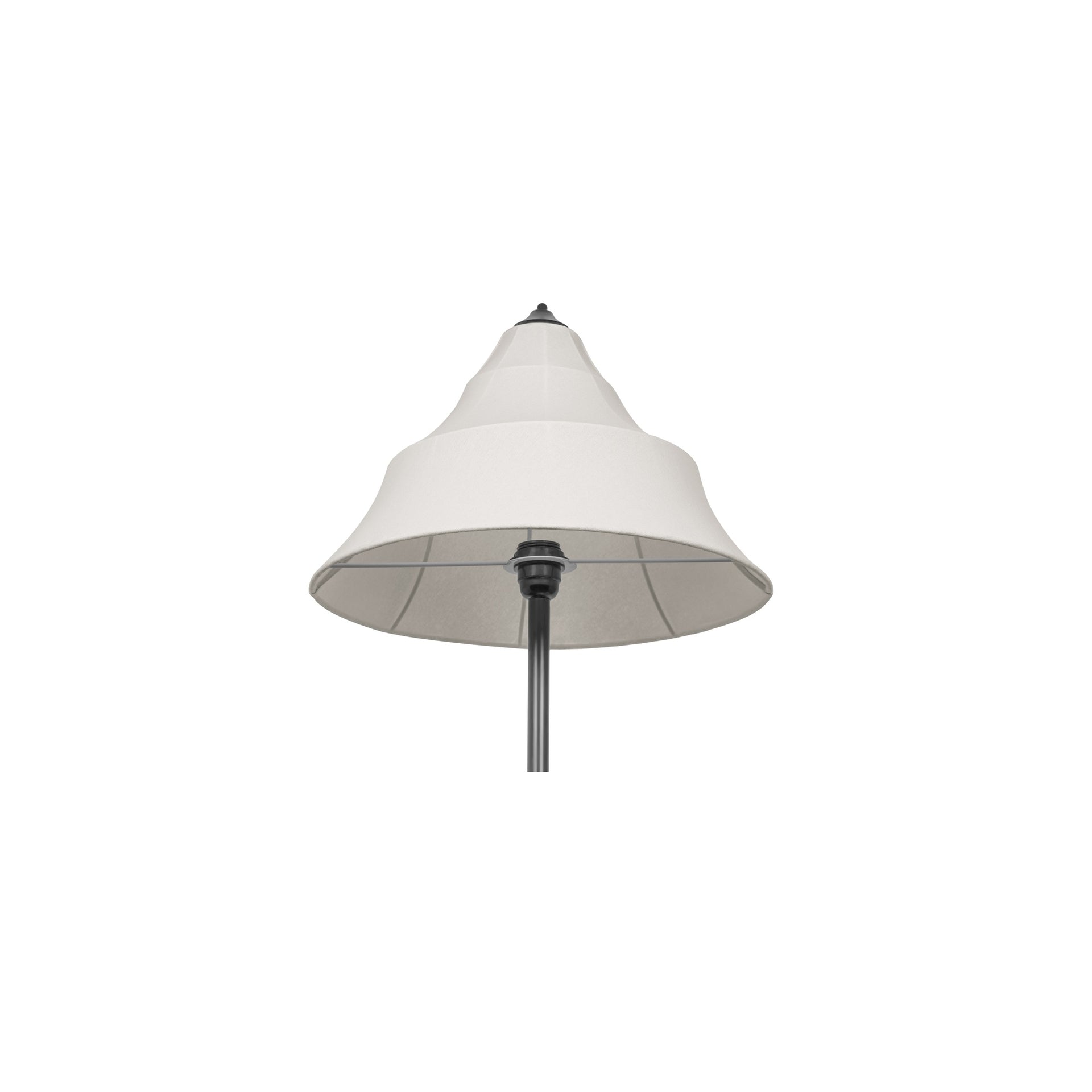 Violet Floor Lamp, Tiered Sheer Cotton Shade, Steel Frame, Art Deco Inspired, Minimalist Post, White