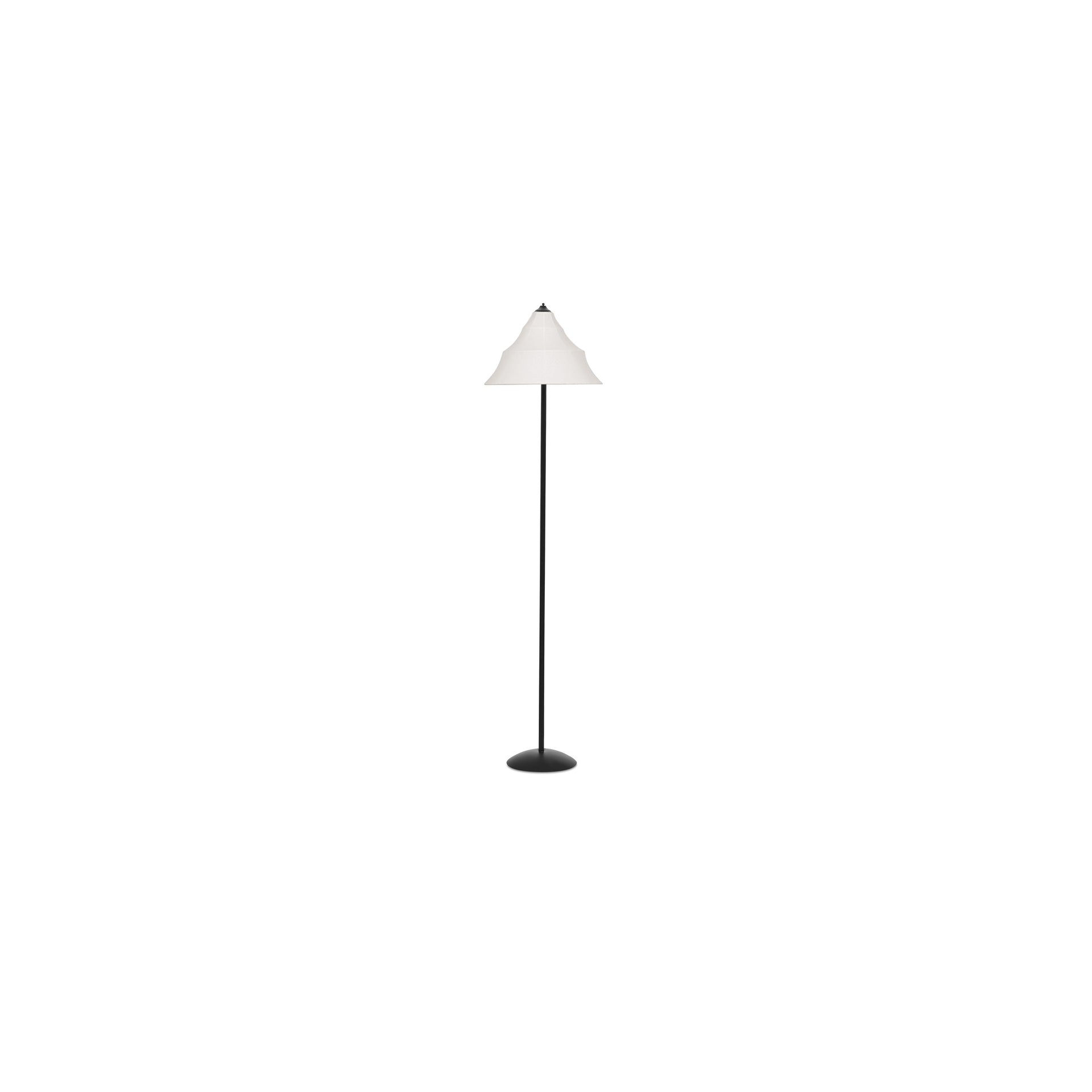Violet Floor Lamp, Tiered Sheer Cotton Shade, Steel Frame, Art Deco Inspired, Minimalist Post, White
