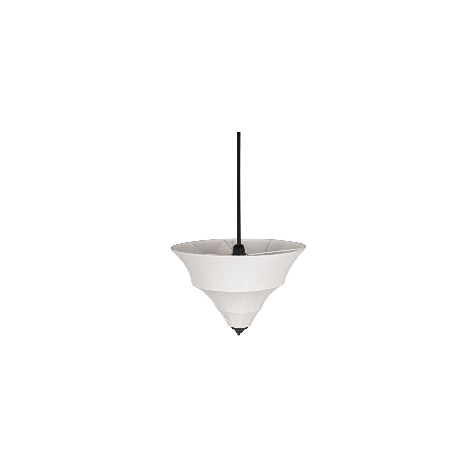 Violet Small Pendant Lamp, Tiered Sheer Cotton Shade, Steel Frame, Art Deco Inspired, Hanging Hardware Included, White