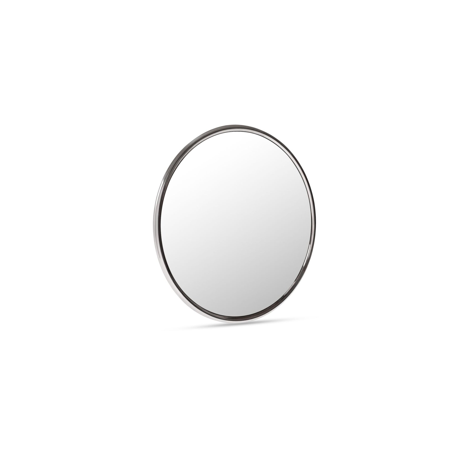 Tiernan Mirror, Round, Mild Steel Tubular Frame, Chrome Finish, Mirrored Glass, MDF Back Panel, Silver