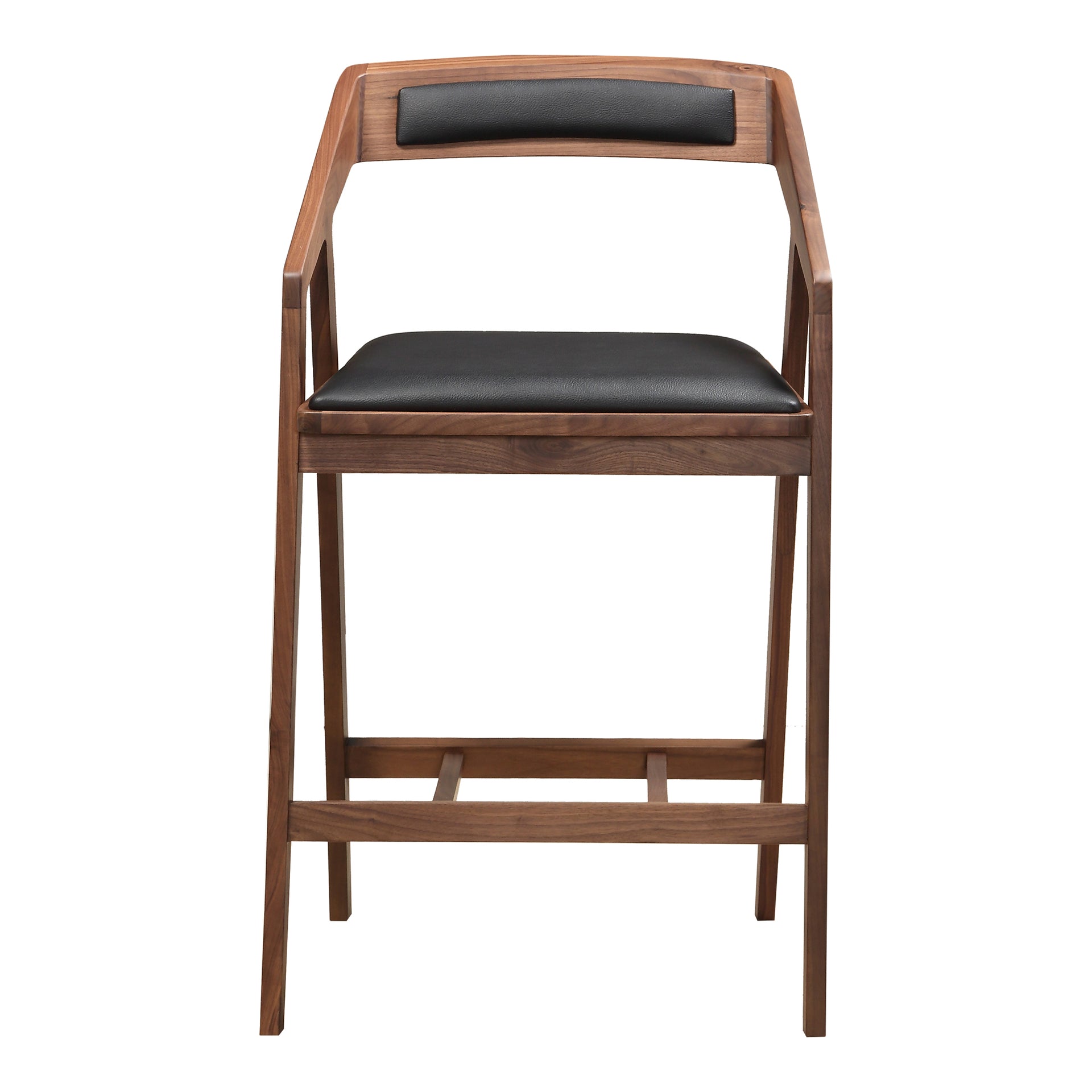 Nia, Counter Stool Mid-Century Modern Solid American Walnut Frame, Brown