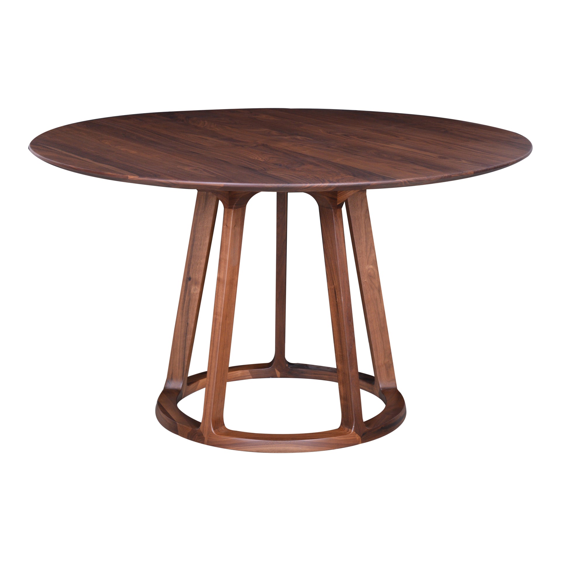 Verve - Solid American Walnut Round Dining Table Seats, Brown