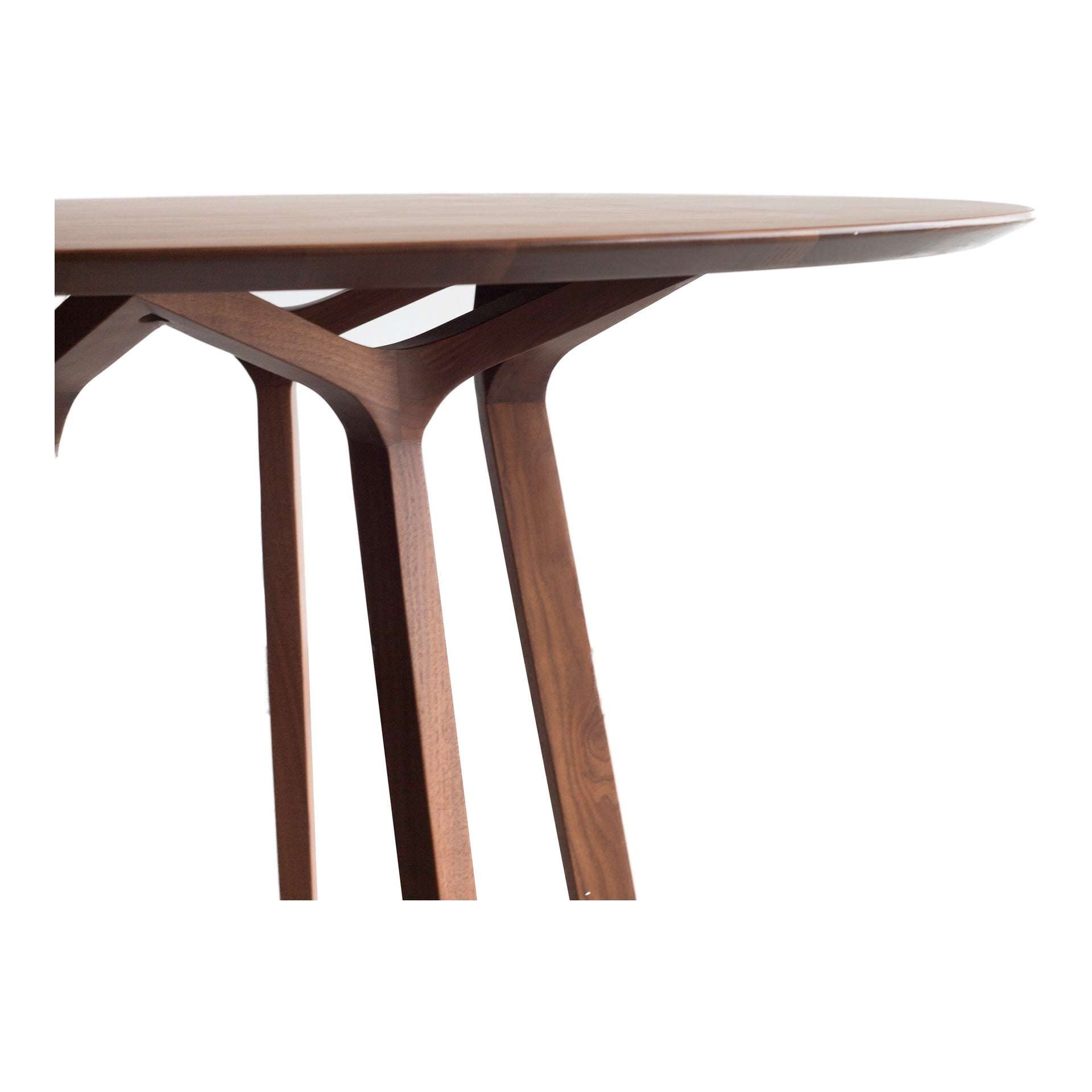 Verve - Solid American Walnut Round Dining Table Seats, Brown