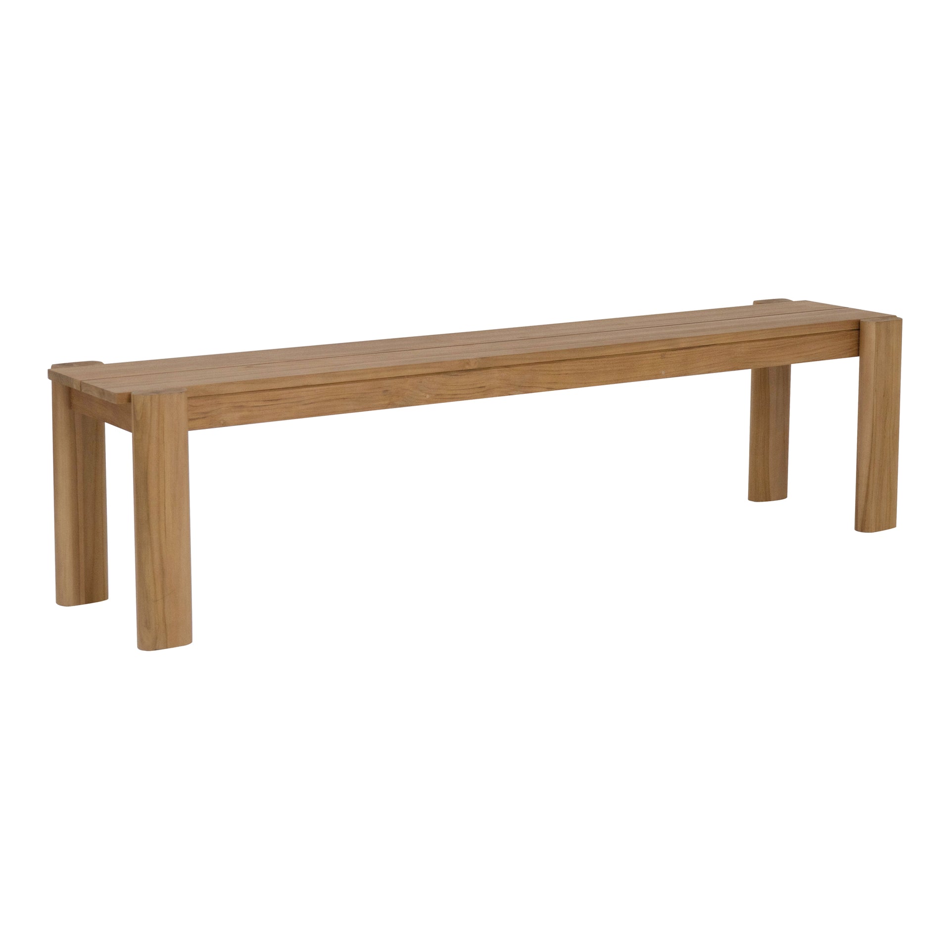 Colton Bench, Solid Teak Construction, Indoor/Outdoor Use, Seats 3, Natural Finish