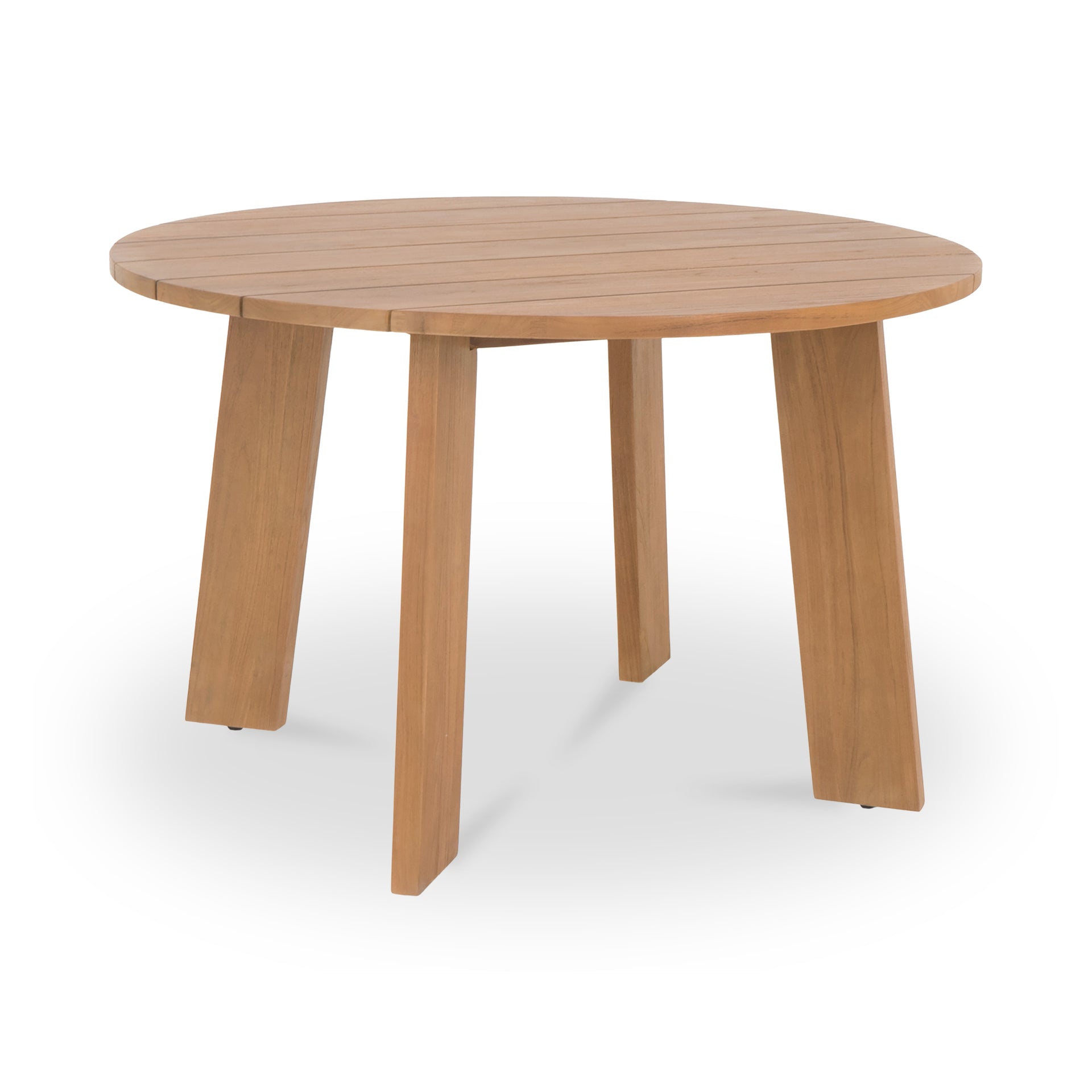Anea Outdoor Dining Table, Solid Teak, Natural Finish, Round, Seats 4