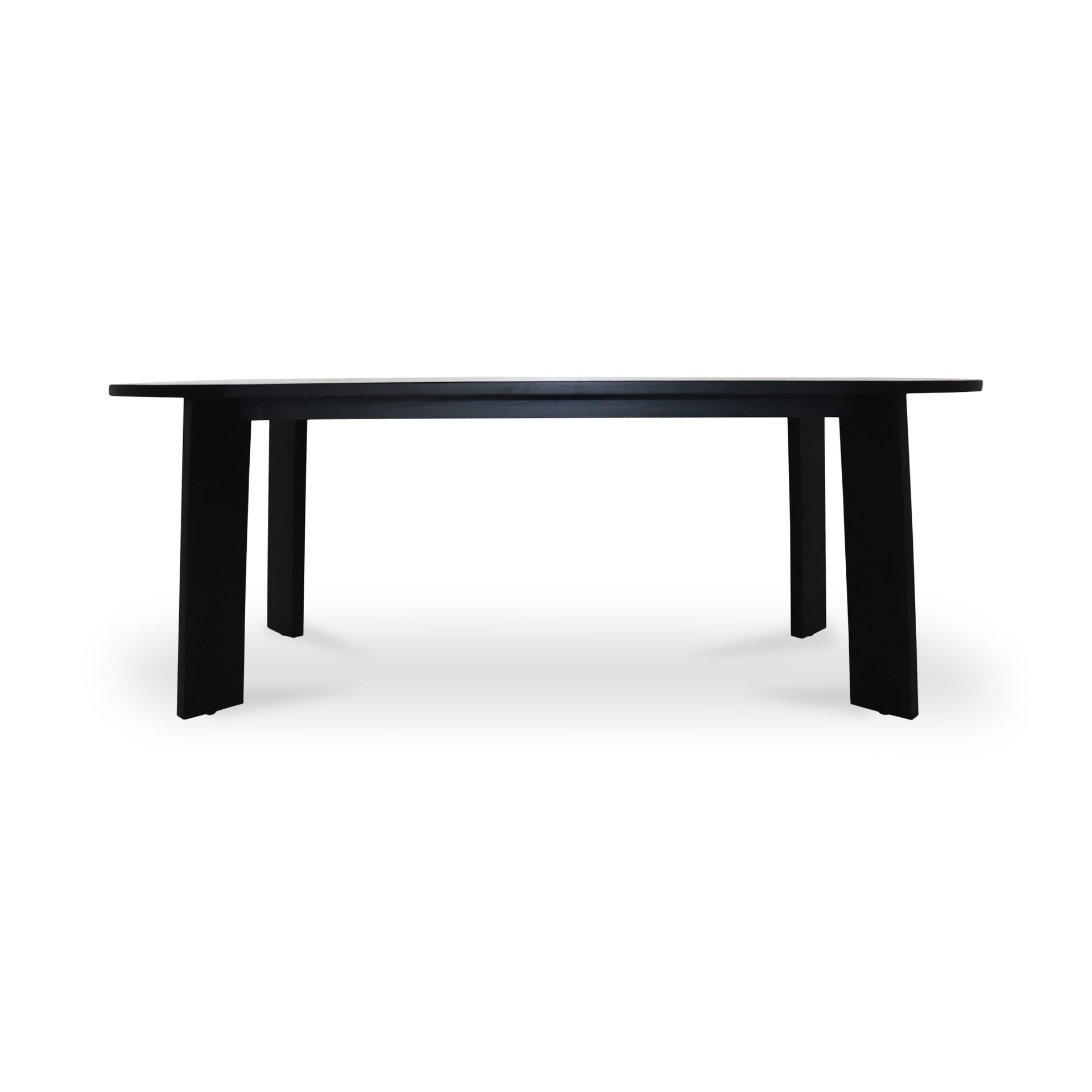 Anea Outdoor Dining Table, Solid Teak, Black Finish, Oval, Seats 8