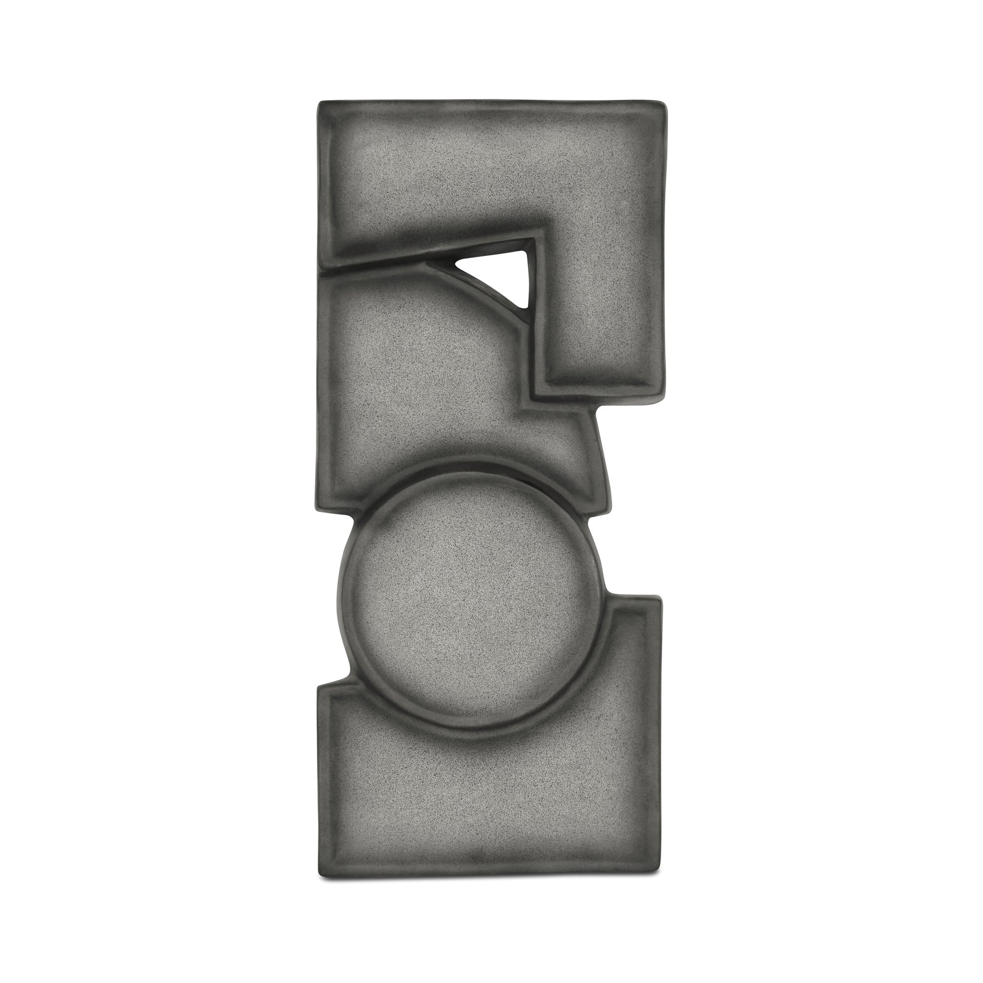 Barnett Wall Sculpture, Rectangular, Ecomix and MDF, Geometric Shapes, Hang-Ready Hardware, Charcoal Grey
