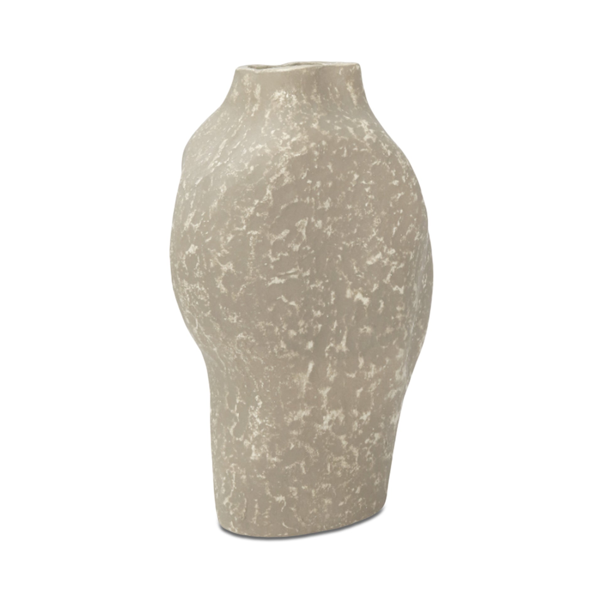 Cyprien Vase, Round, Ecomix, Freeform Sculptural Shape, Decorative Use Only, Light Brown