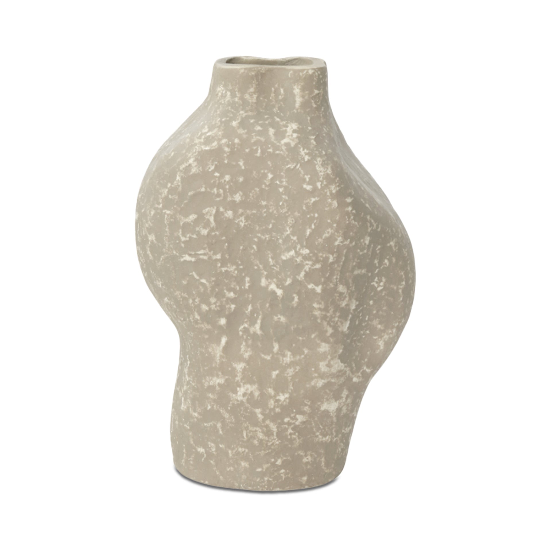 Cyprien Vase, Round, Ecomix, Freeform Sculptural Shape, Decorative Use Only, Light Brown