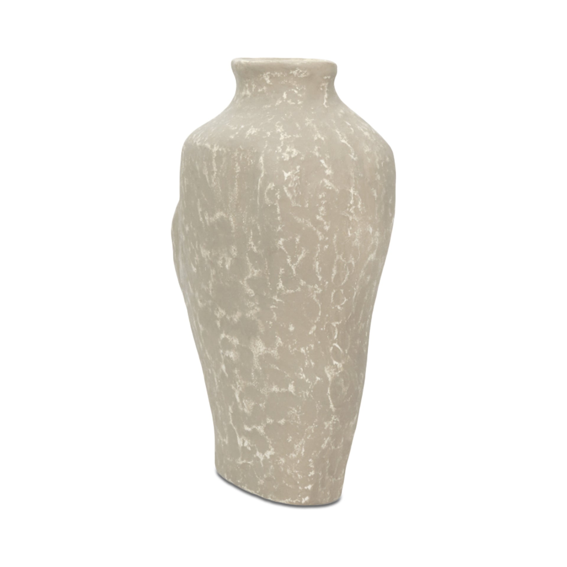 Cyprien Vase, Round, Ecomix, Freeform Modern Silhouette, Decorative Use Only, Light Brown