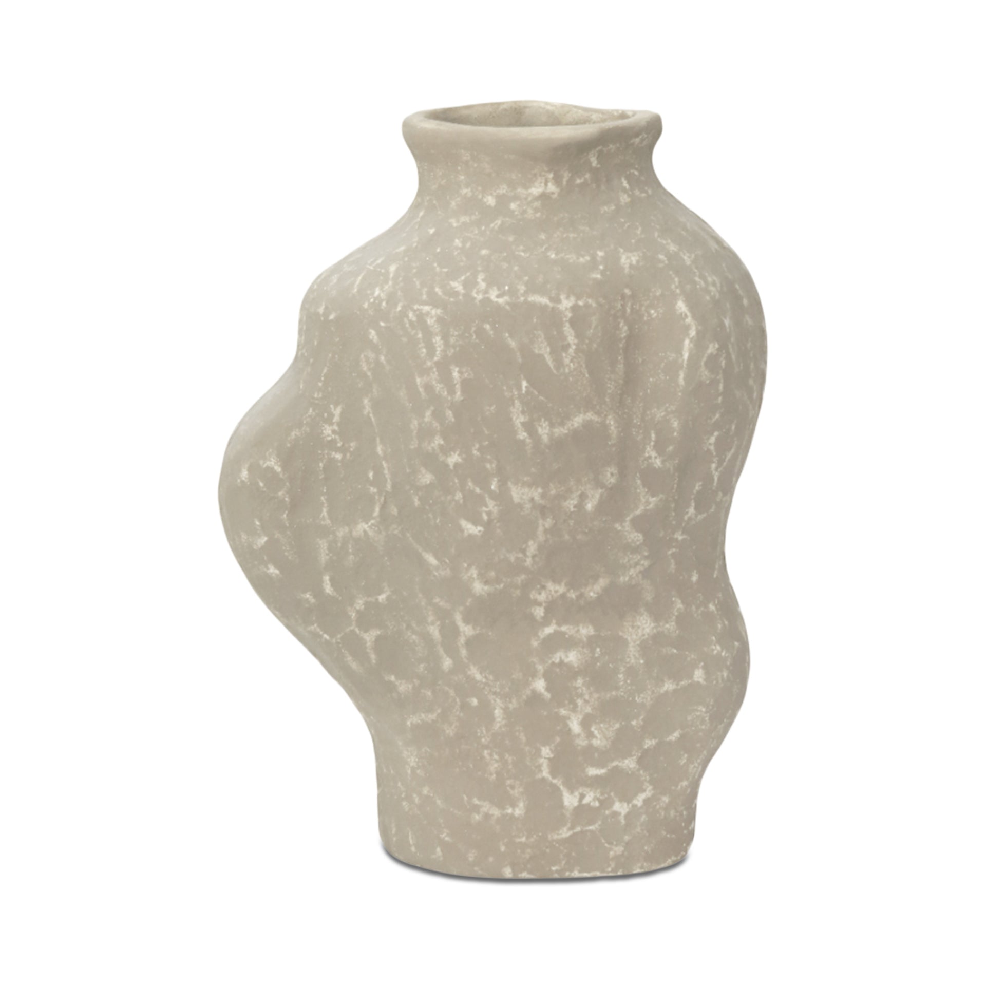 Cyprien Vase, Round, Ecomix, Freeform Modern Silhouette, Decorative Use Only, Light Brown