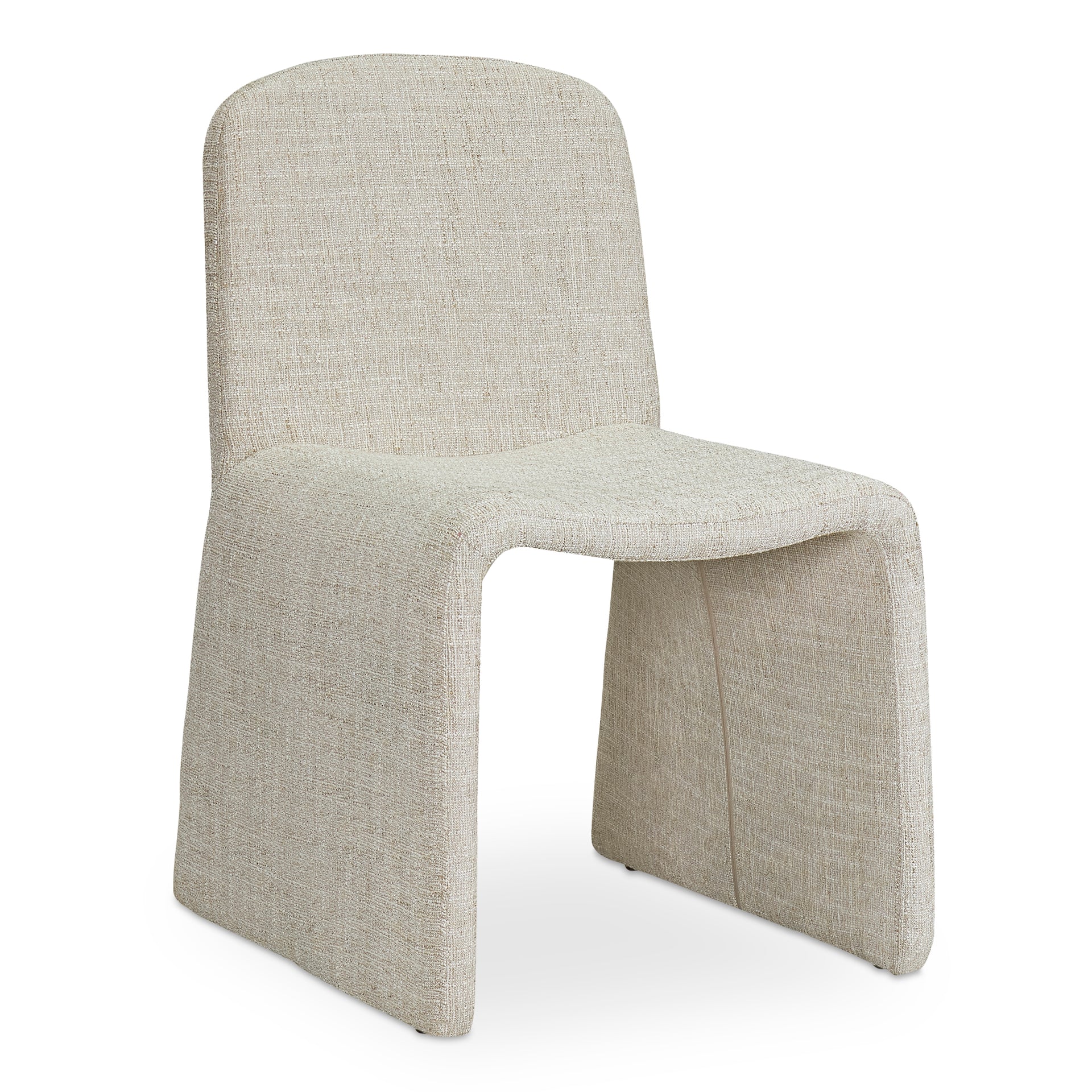 Gideon Dining Chair, Iron Frame with Soft Foam Cushion and Heather Beige Upholstery