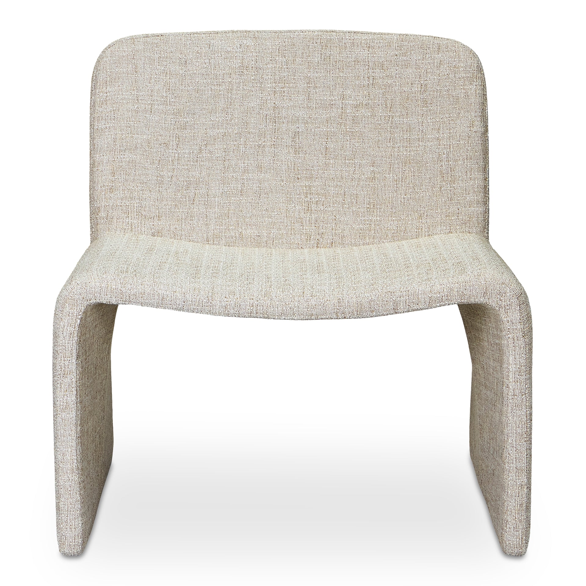 Gideon Accent Chair, Oval-Inspired, 100% Polyester Upholstery with Foam Cushioning, Iron Frame, Heather Beige