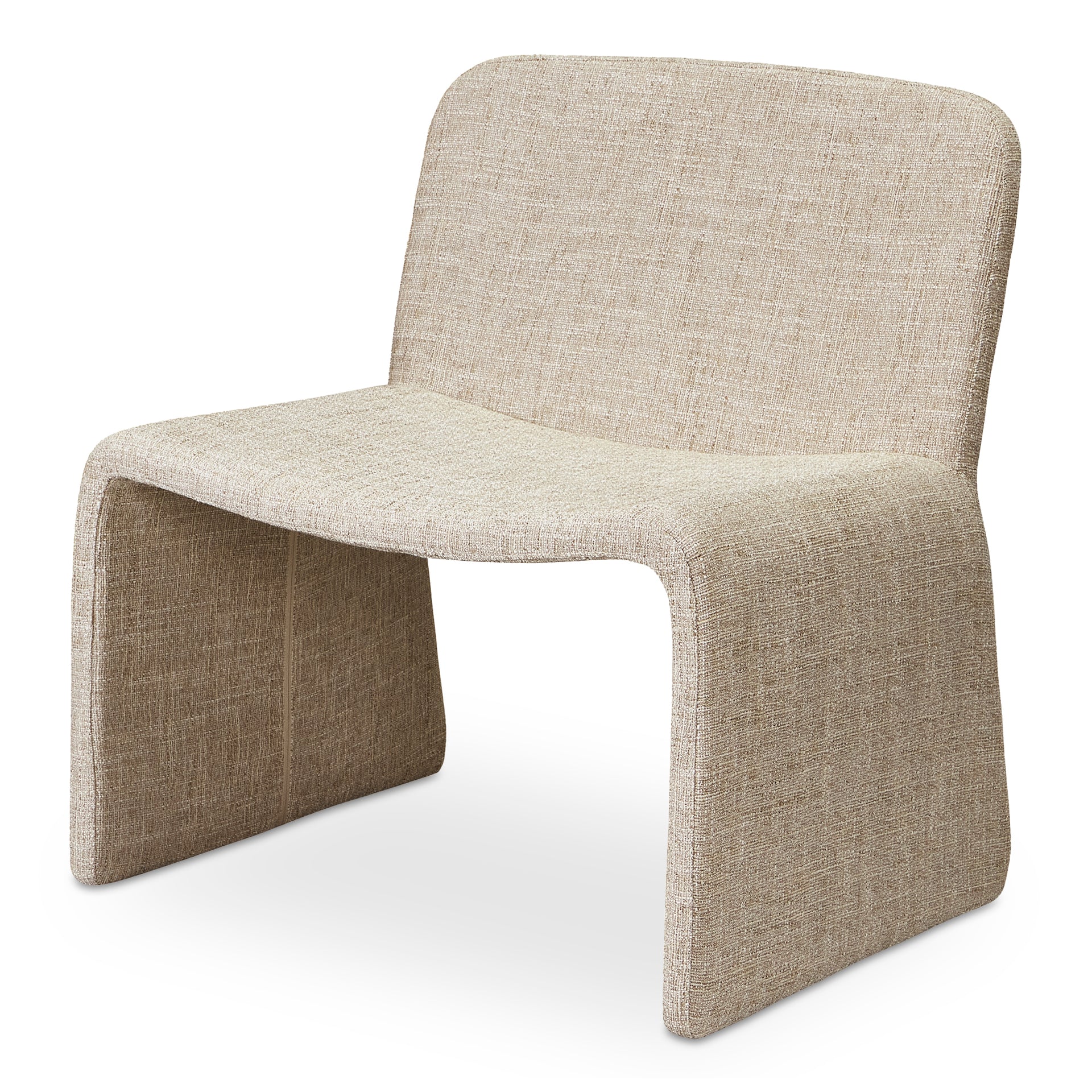 Gideon Accent Chair, Oval-Inspired, 100% Polyester Upholstery with Foam Cushioning, Iron Frame, Heather Beige