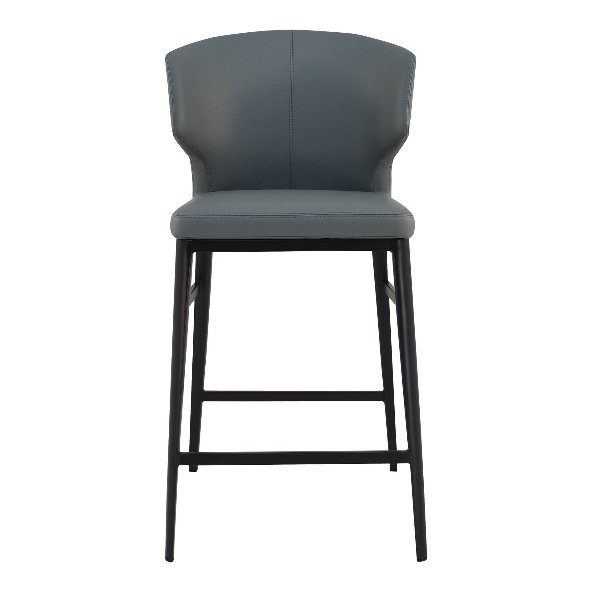 Lyra, Counter Stool Vegan Leather with Steel Frame, Grey