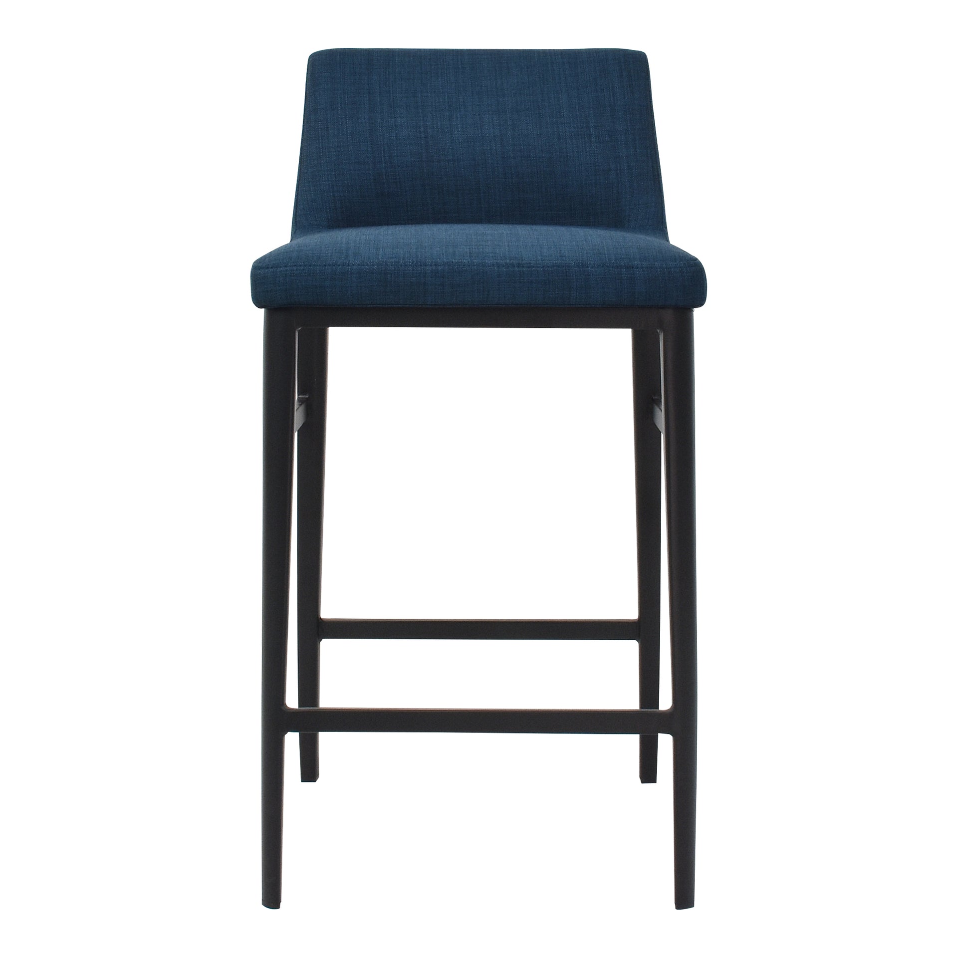 Spencer, Counter Stool Contemporary Polyester Upholstery with Steel Legs, Blue