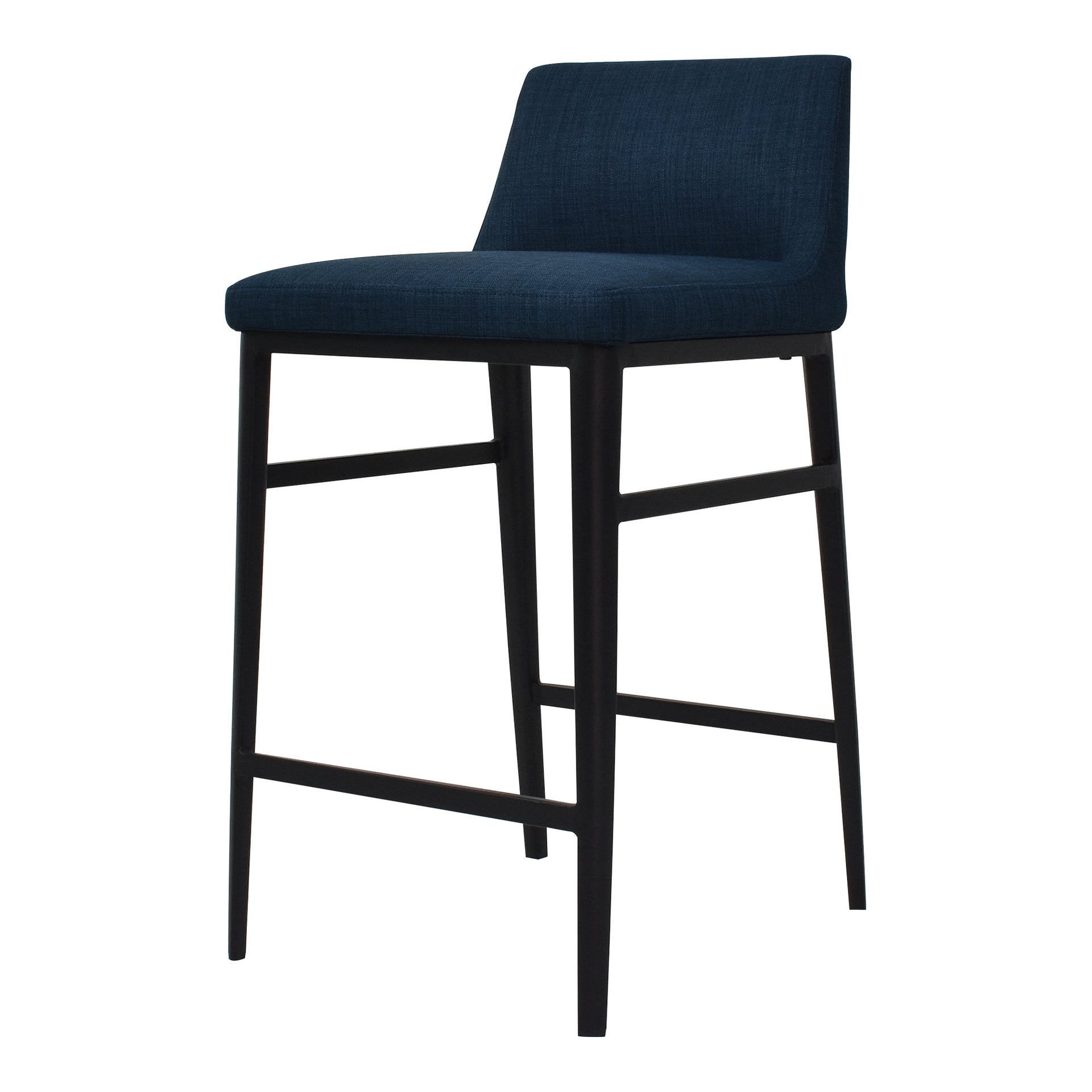 Spencer, Counter Stool Contemporary Polyester Upholstery with Steel Legs, Blue