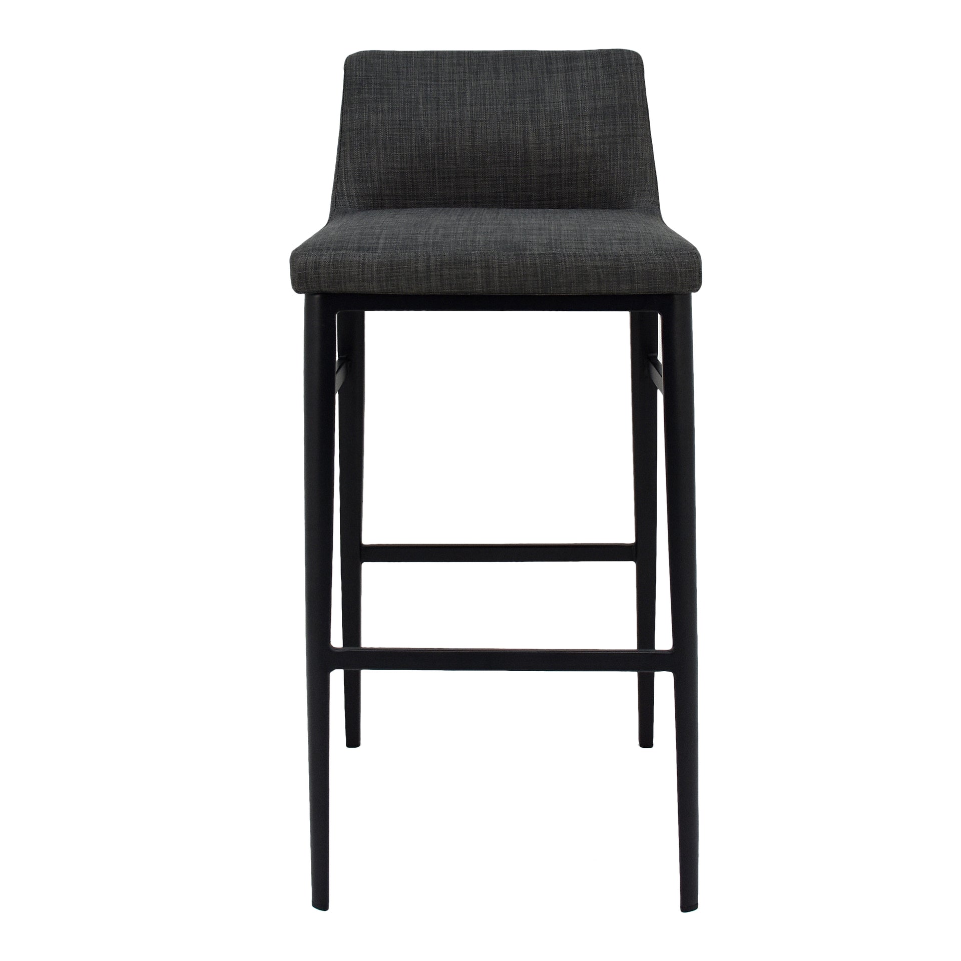 Spencer, Bar Stool Contemporary Polyester Upholstery with Sleek Steel Legs, Charcoal Grey